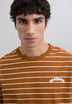 STRIPED LOGO PRINT T-SHIRT