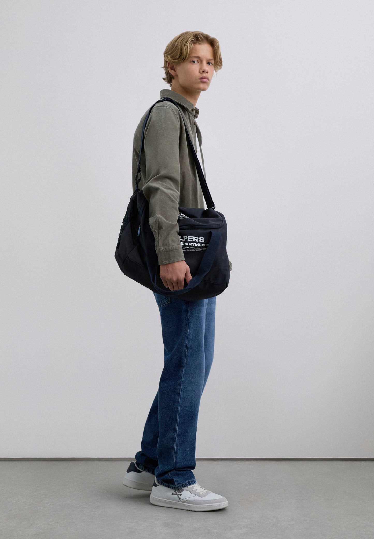 CORDUROY SHIRT WITH EMBROIDERED SKULL