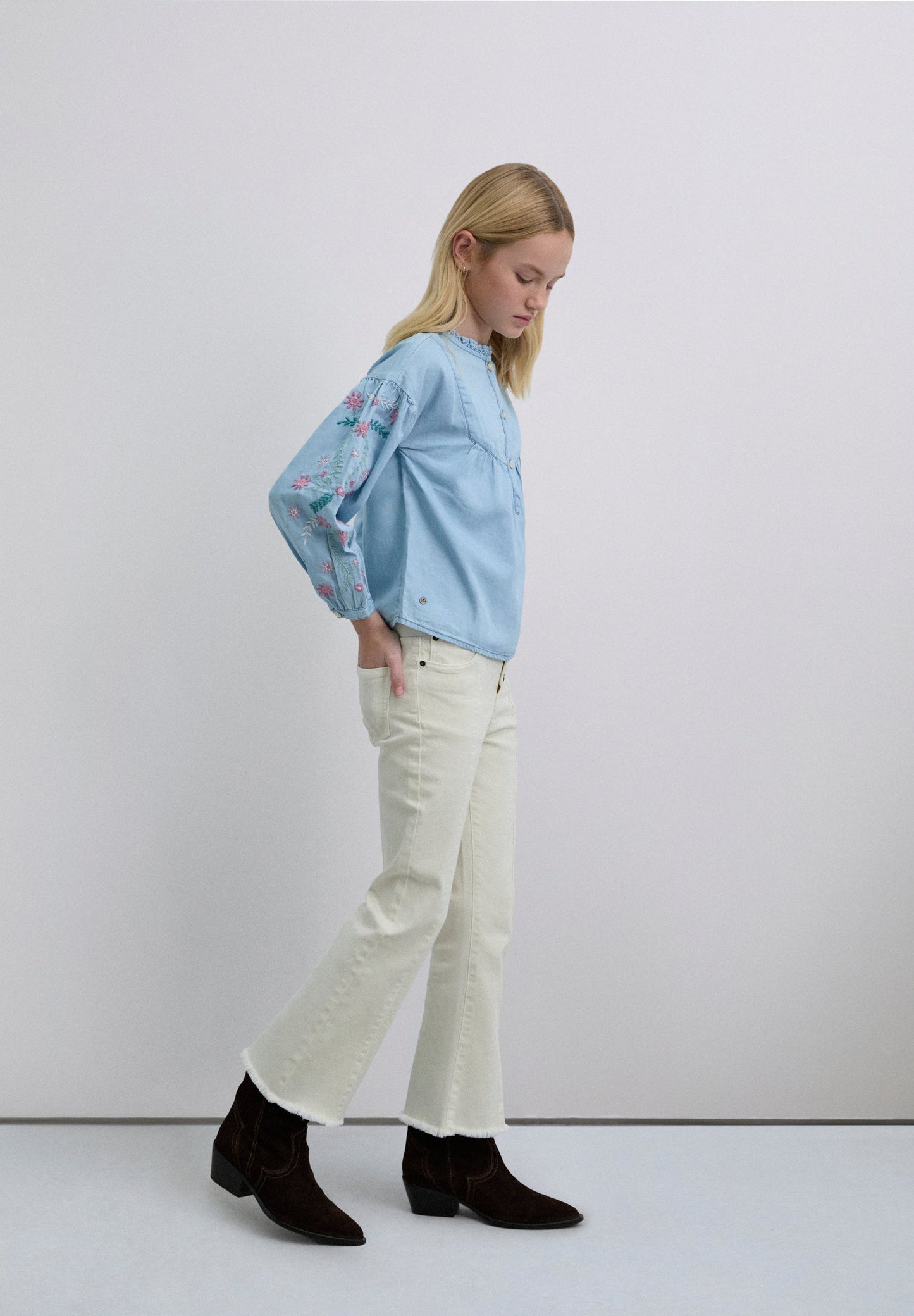 SCDENIMEMBBLOUSE GIRLS