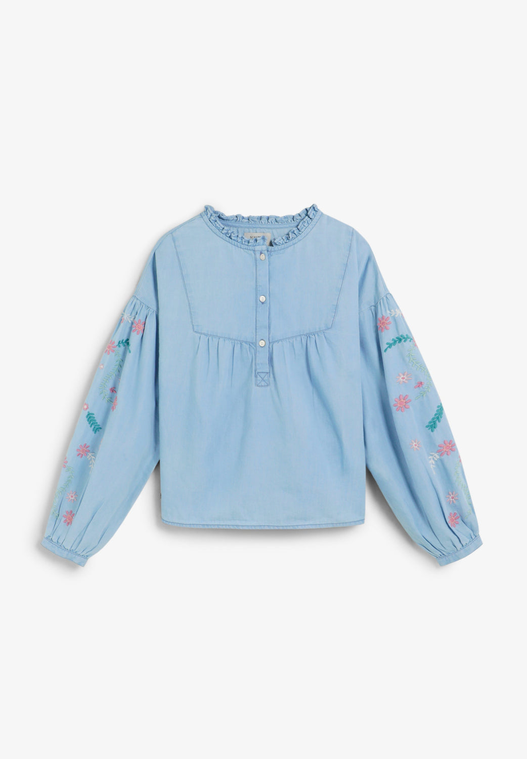 CAMISA FLORES MANGA ABULLONADA - Scalpers