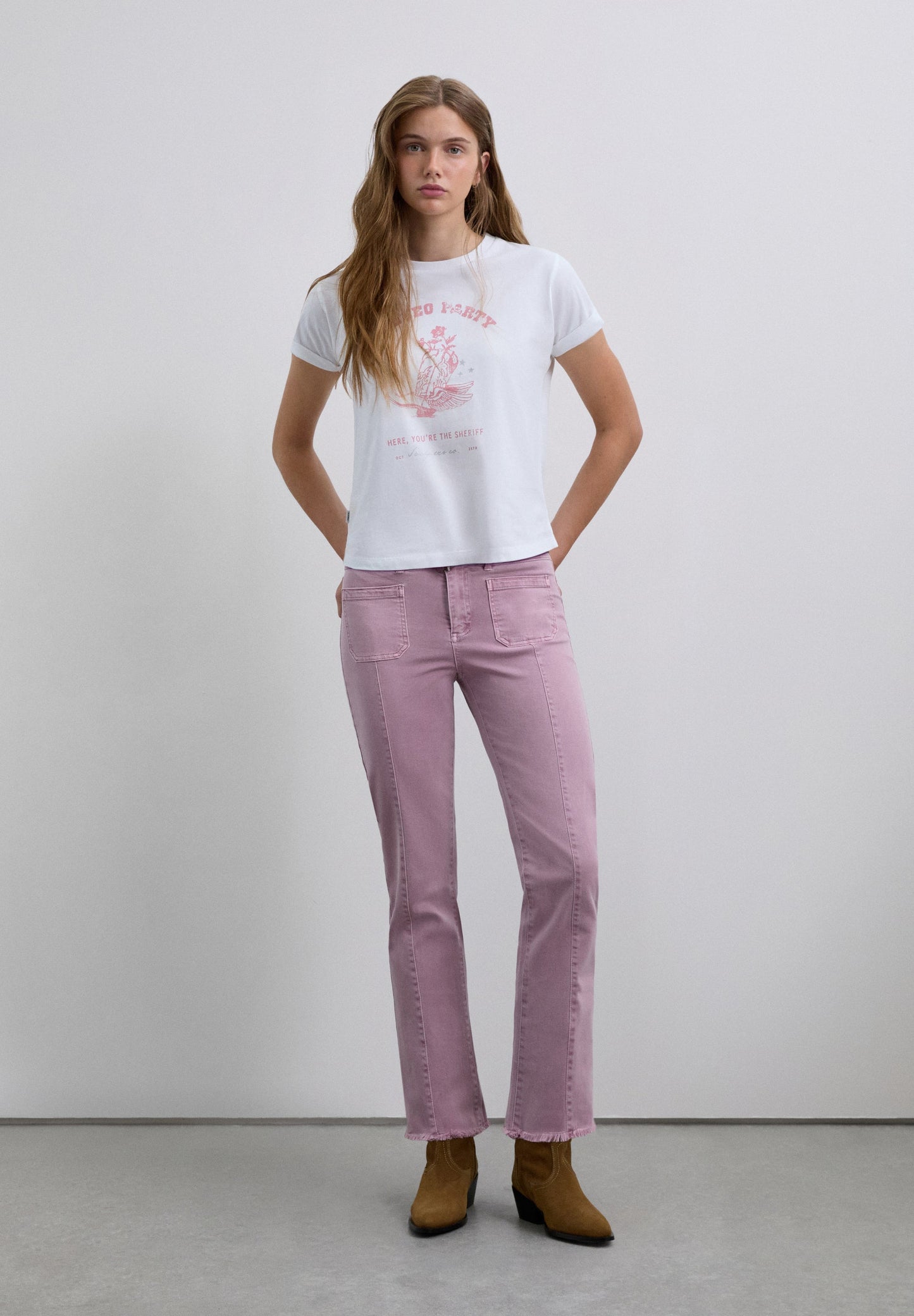 FLARED TROUSERS WITH FRINGING
