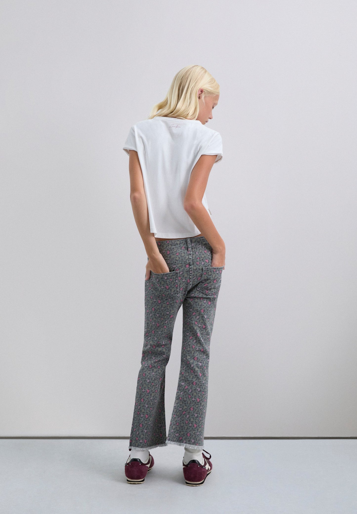 FLARED PRINTED TROUSERS