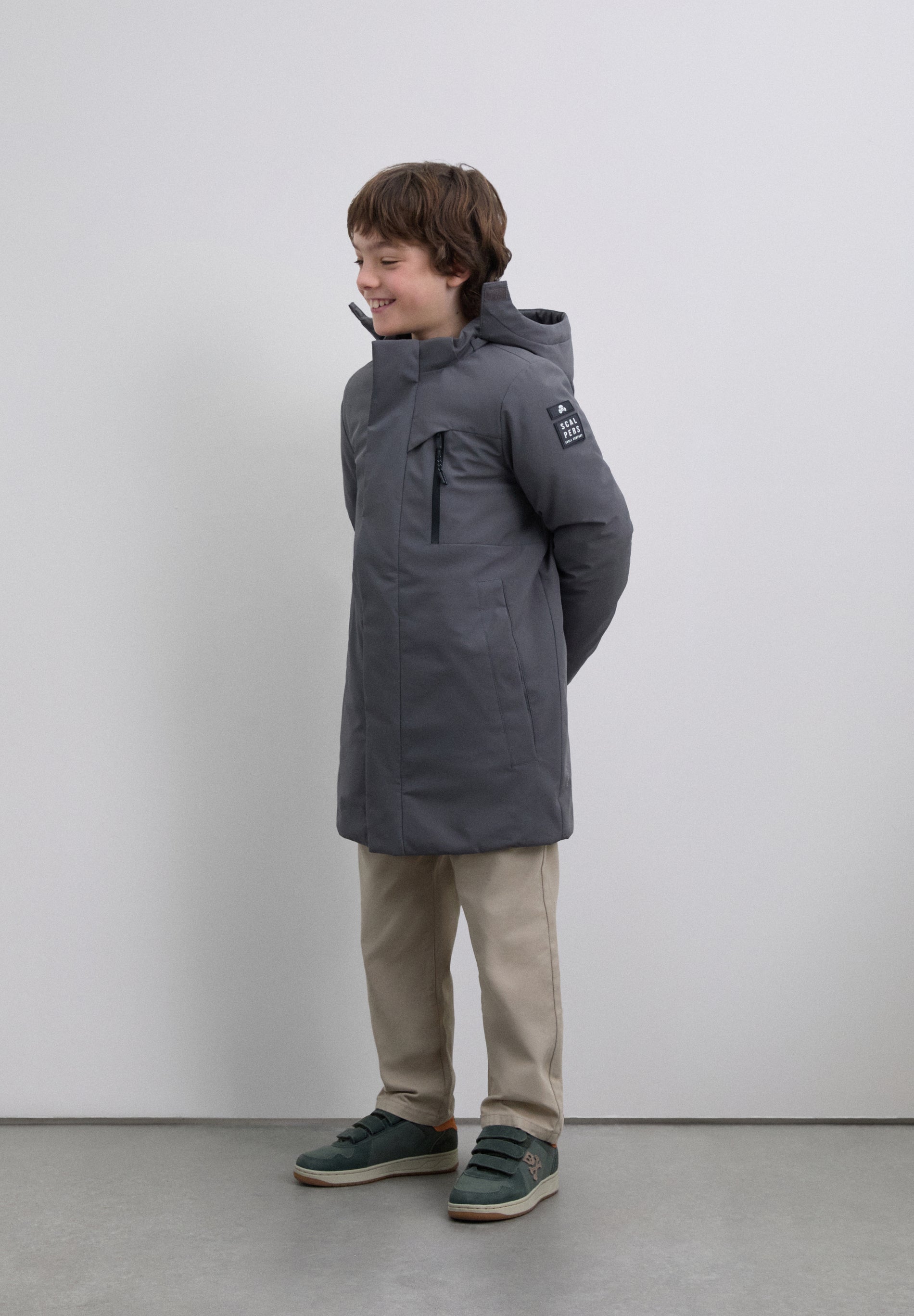LONG PARKA WITH SIDE PATCH