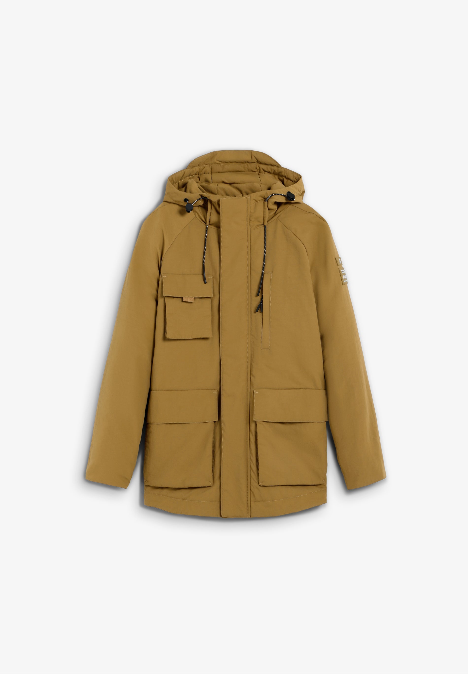 HOODED JACKET WITH POCKETS AND LOGO