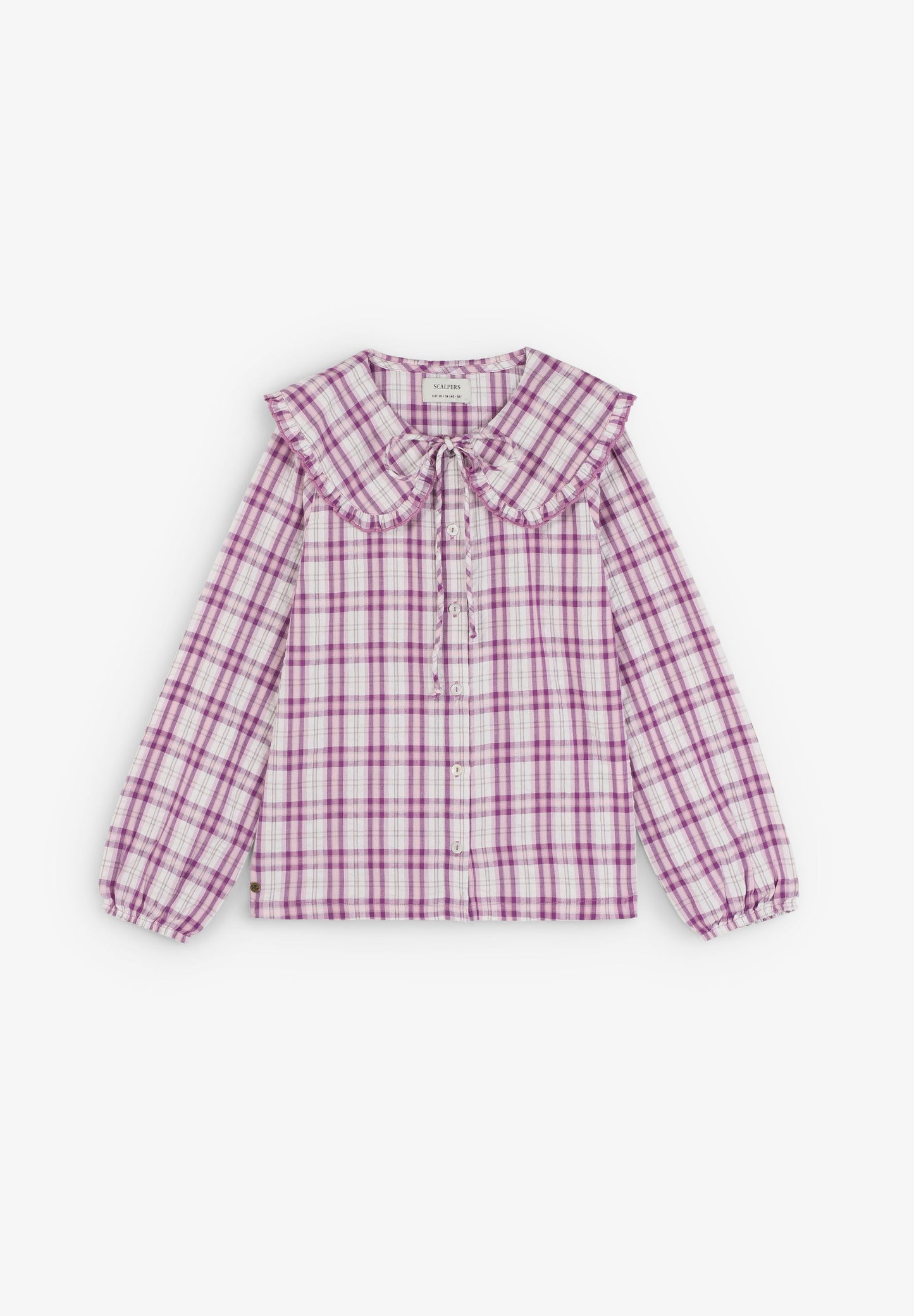 RUFFLE COLLAR GINGHAM SHIRT