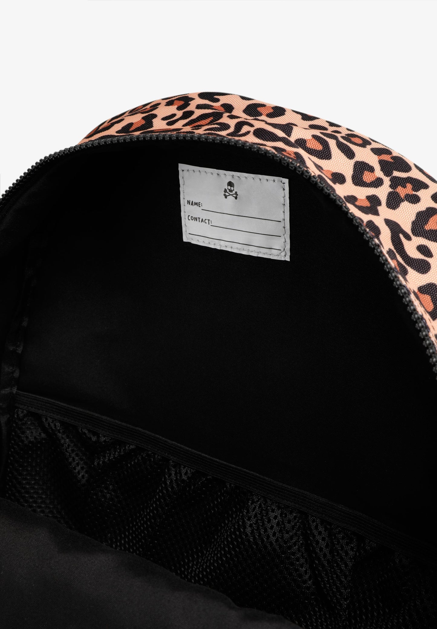 ANIMAL PRINT BACKPACK WITH SKULL