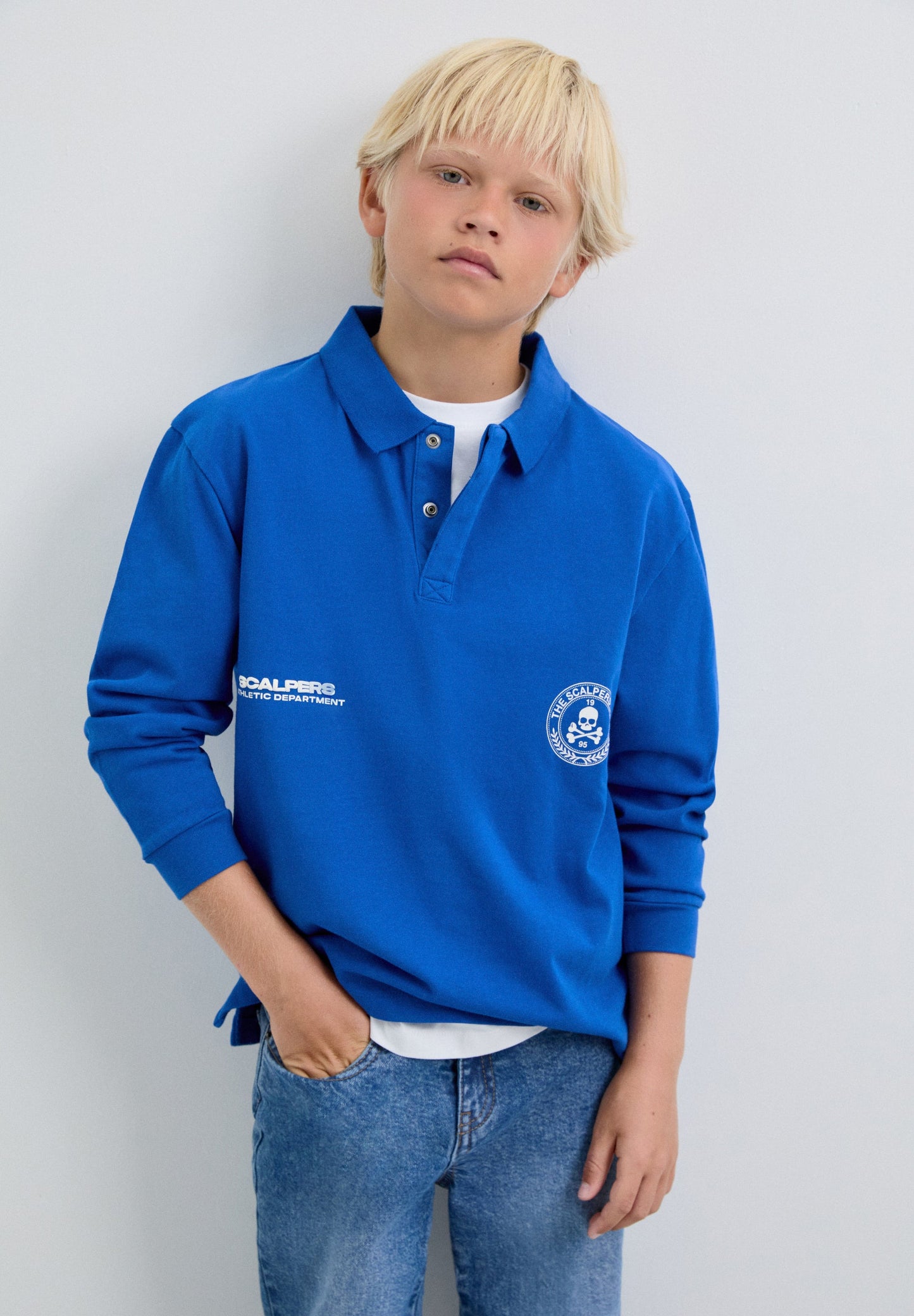 LONG SLEEVE PRINTED POLO SHIRT