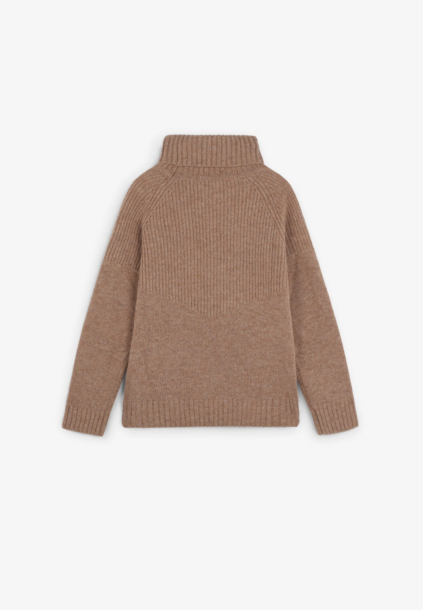 HIGH ROUND NECK RIBBED SWEATER