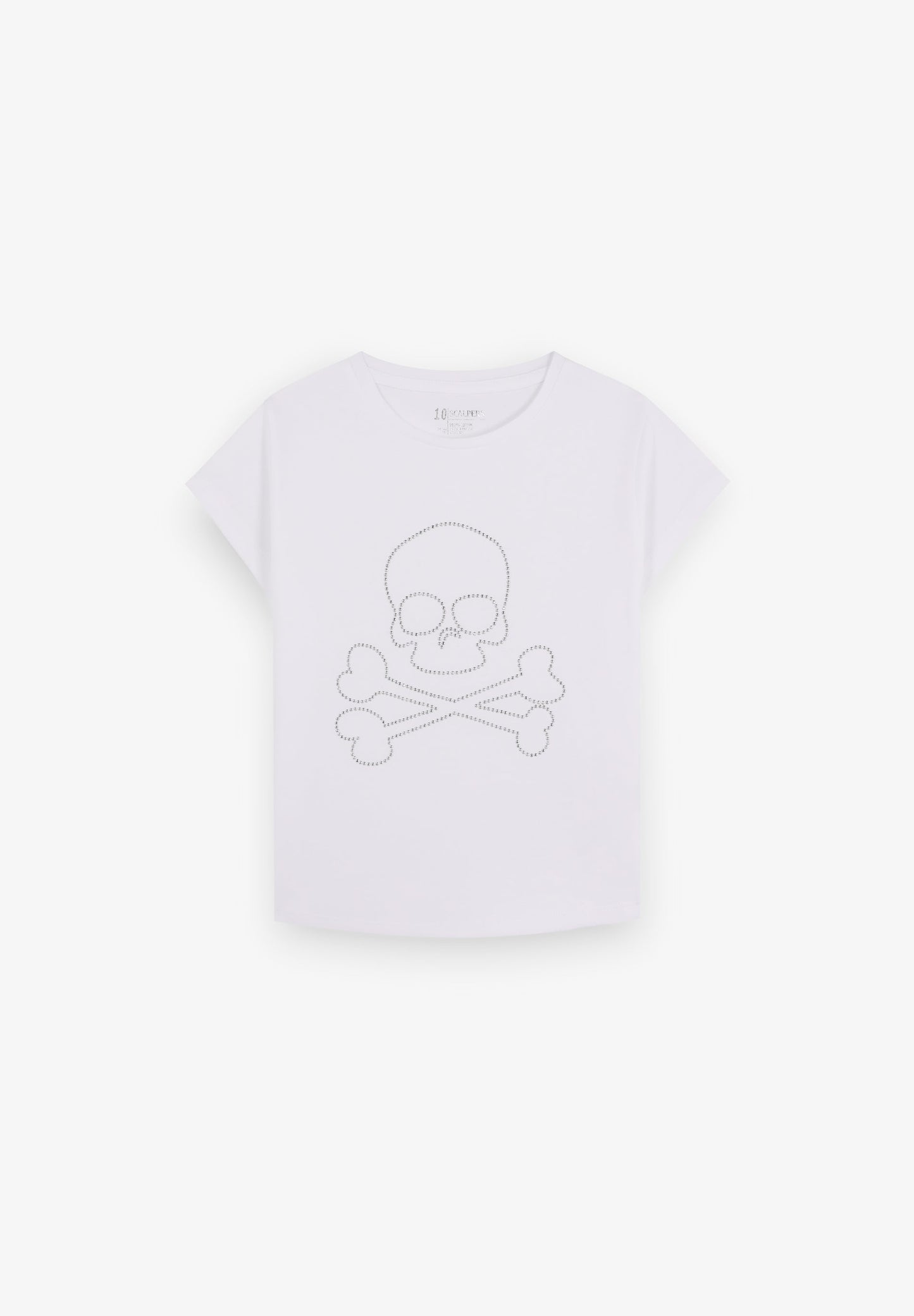 T-SHIRT WITH RHINESTONE SKULL