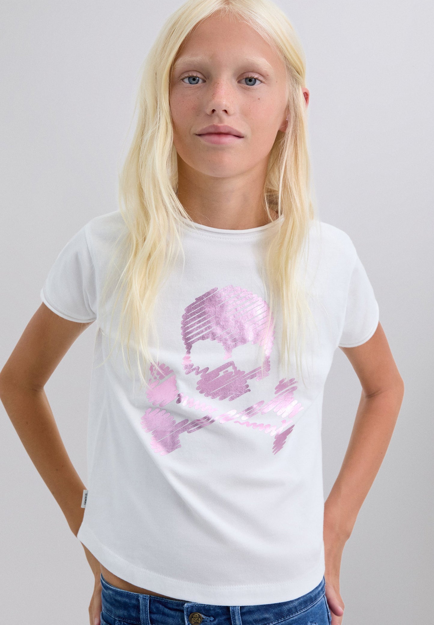 METALLIC PRINT T-SHIRT