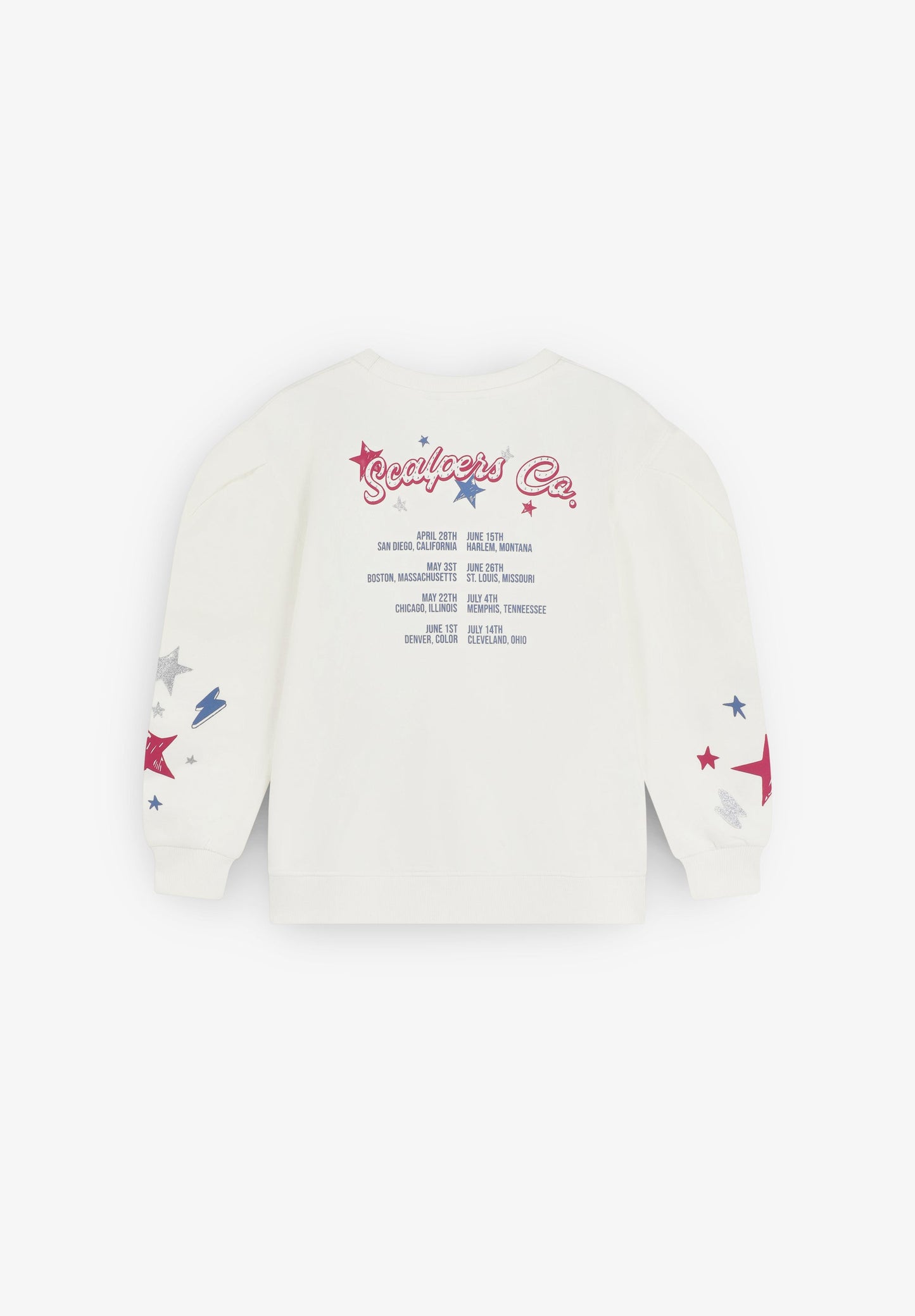 PRINTED PUFF SLEEVE SWEATSHIRT