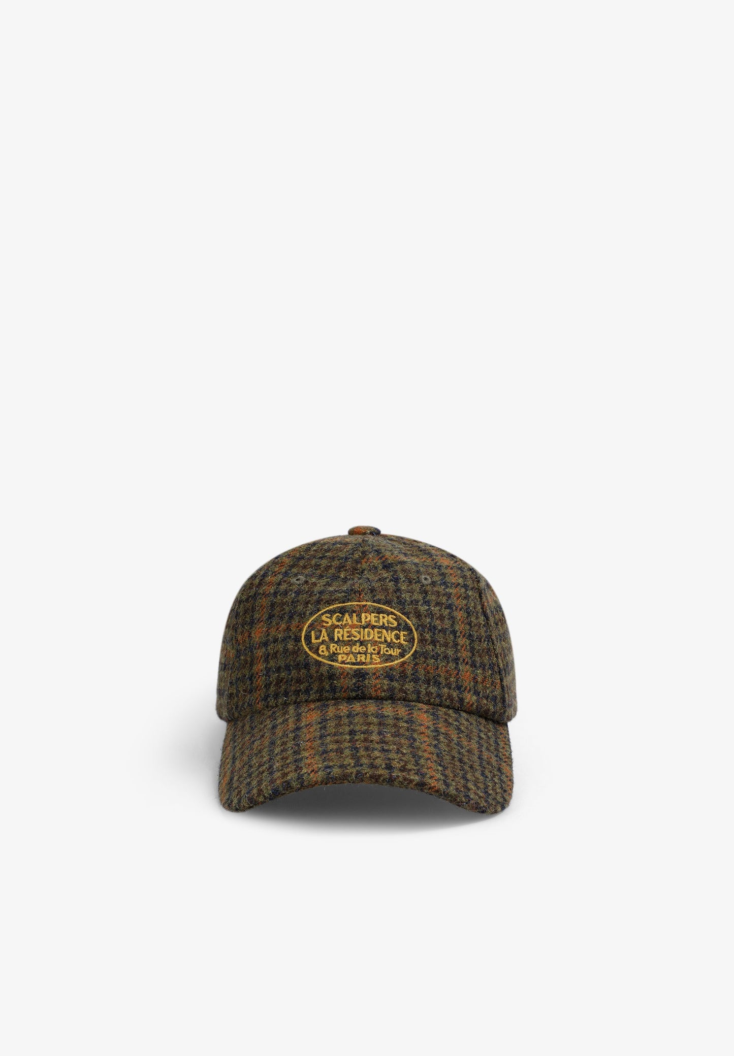 EMBROIDERED TARTAN WOOL CAP