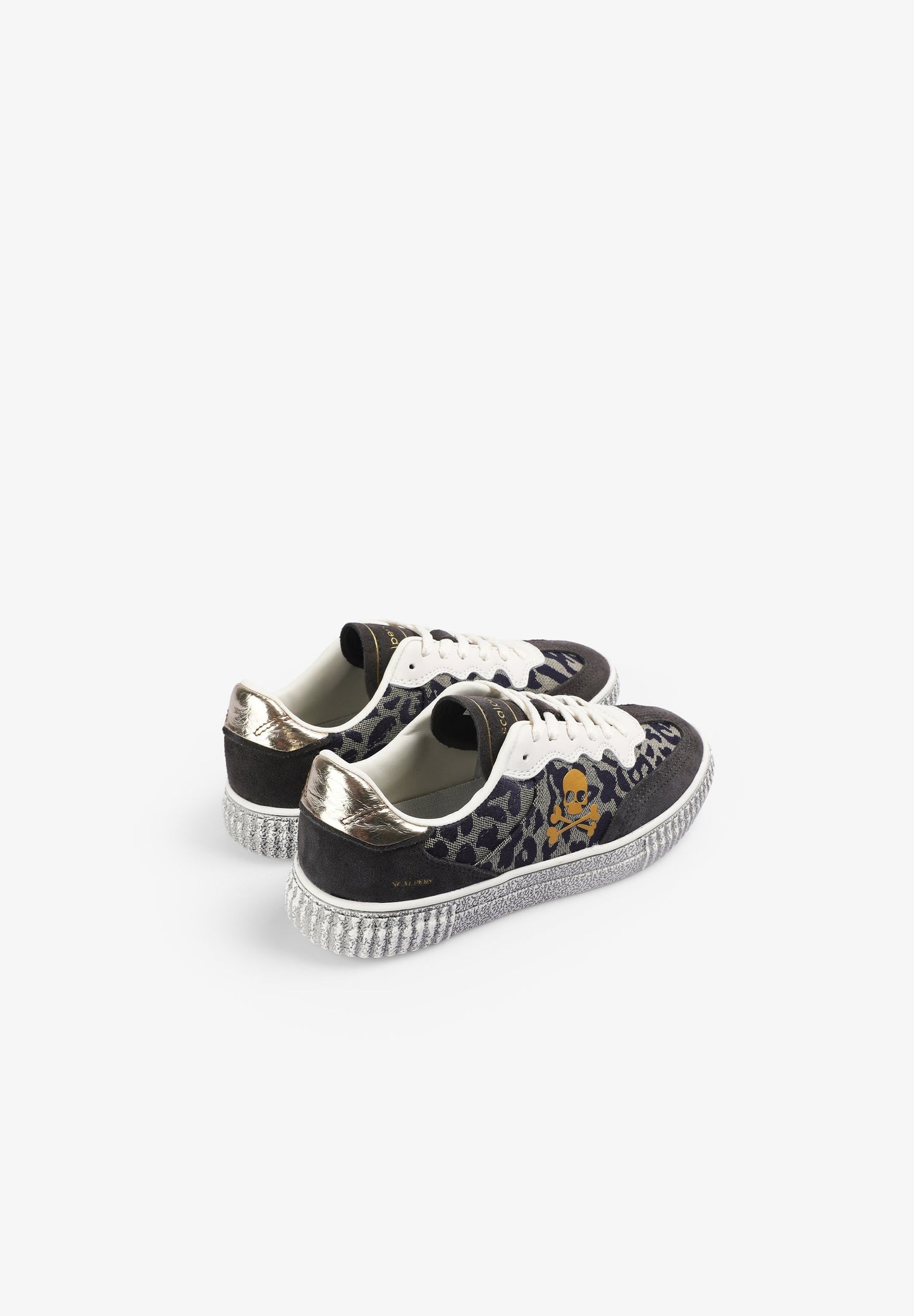 SKULL SNEAKERS WITH ANIMAL PRINT