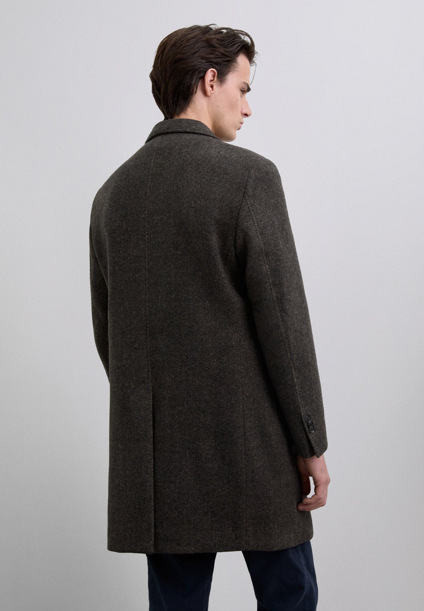 HERRINGBONE WOOL COAT