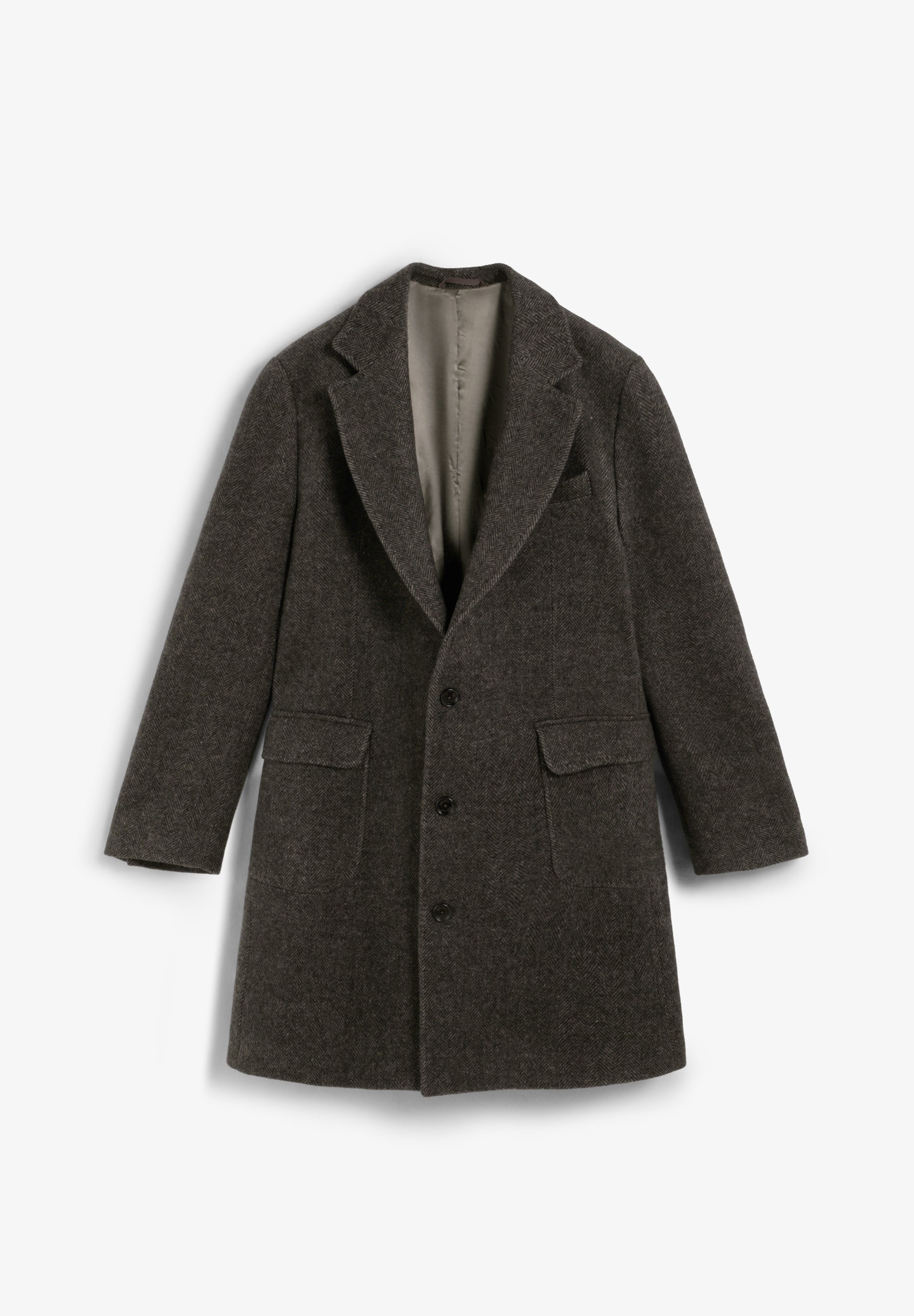 HERRINGBONE WOOL COAT