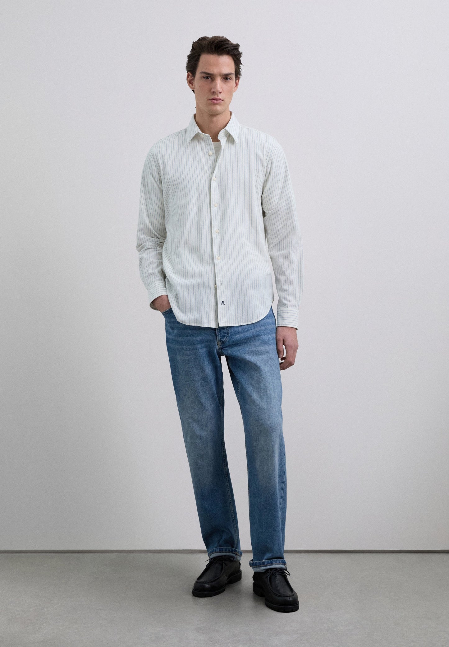 STRIPED BRUSHED COTTON SHIRT