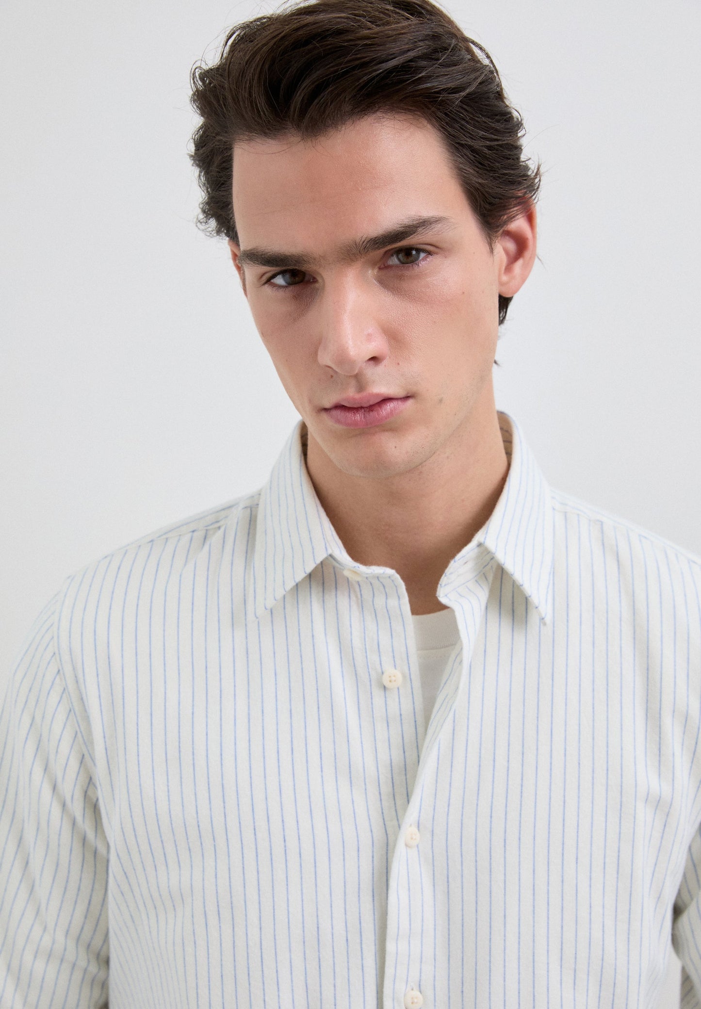 STRIPED BRUSHED COTTON SHIRT