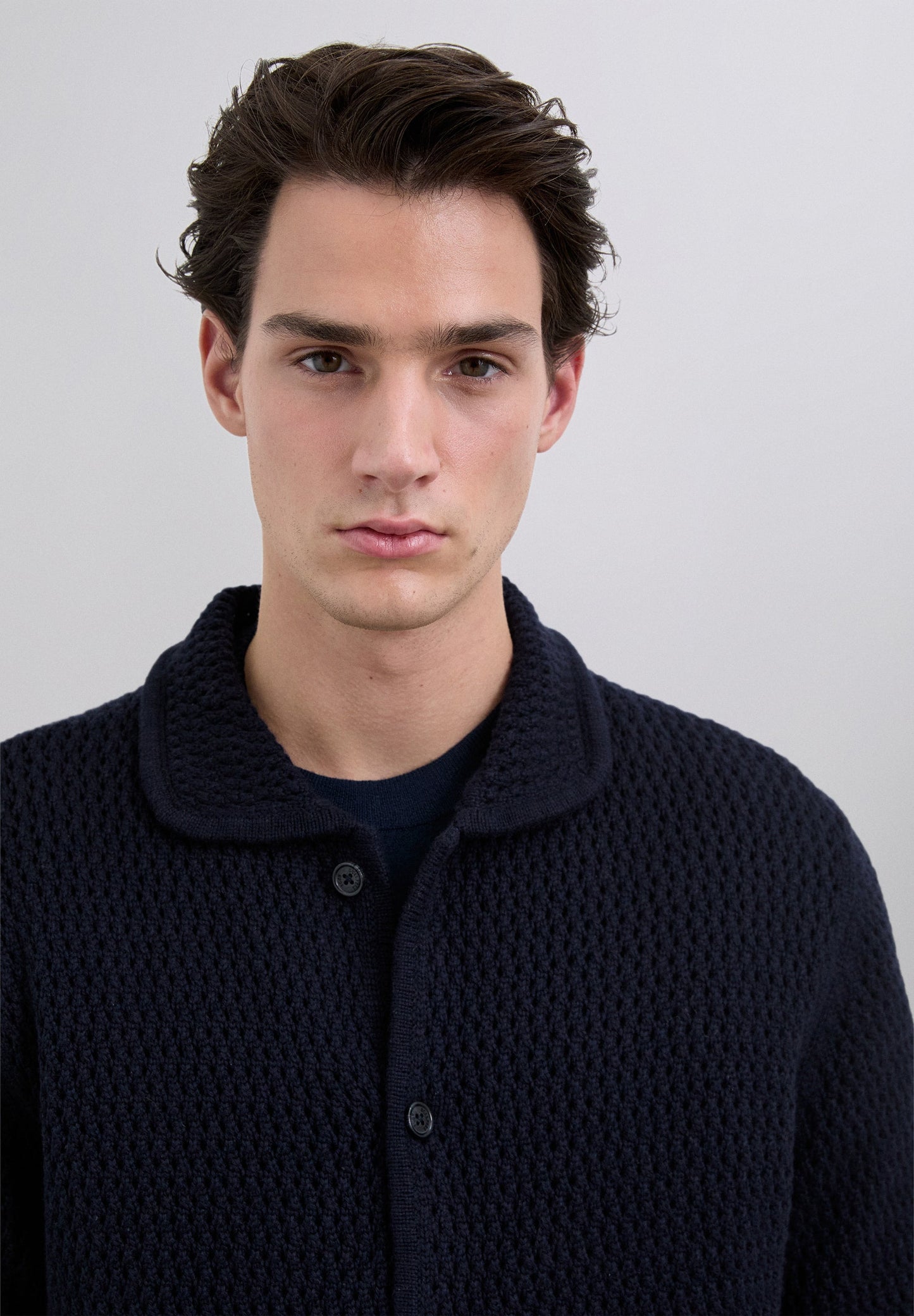 WOLLEN VEST OVERHEMDKRAAG