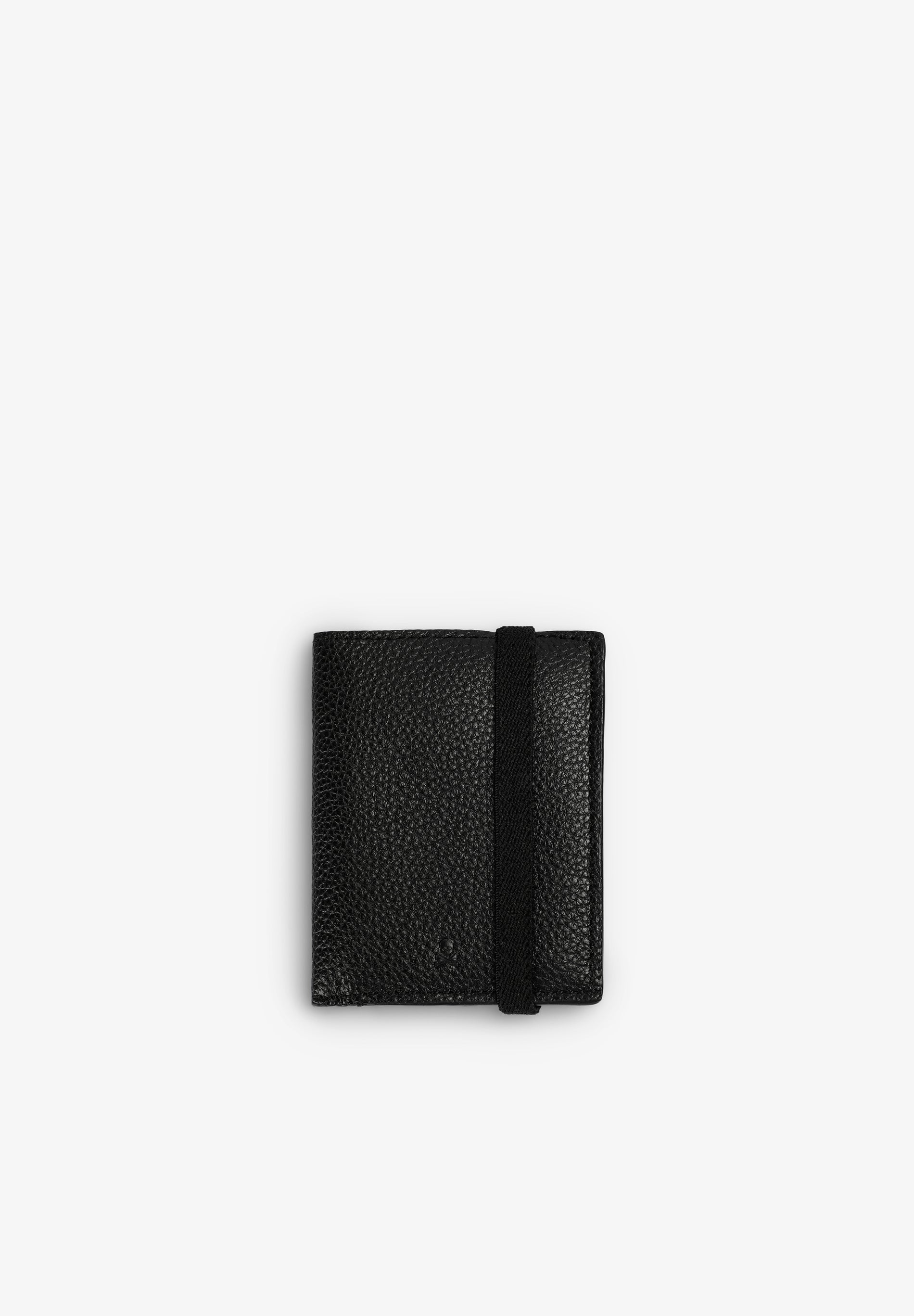 LEATHER WALLET WITH ELASTIC CLOSURE