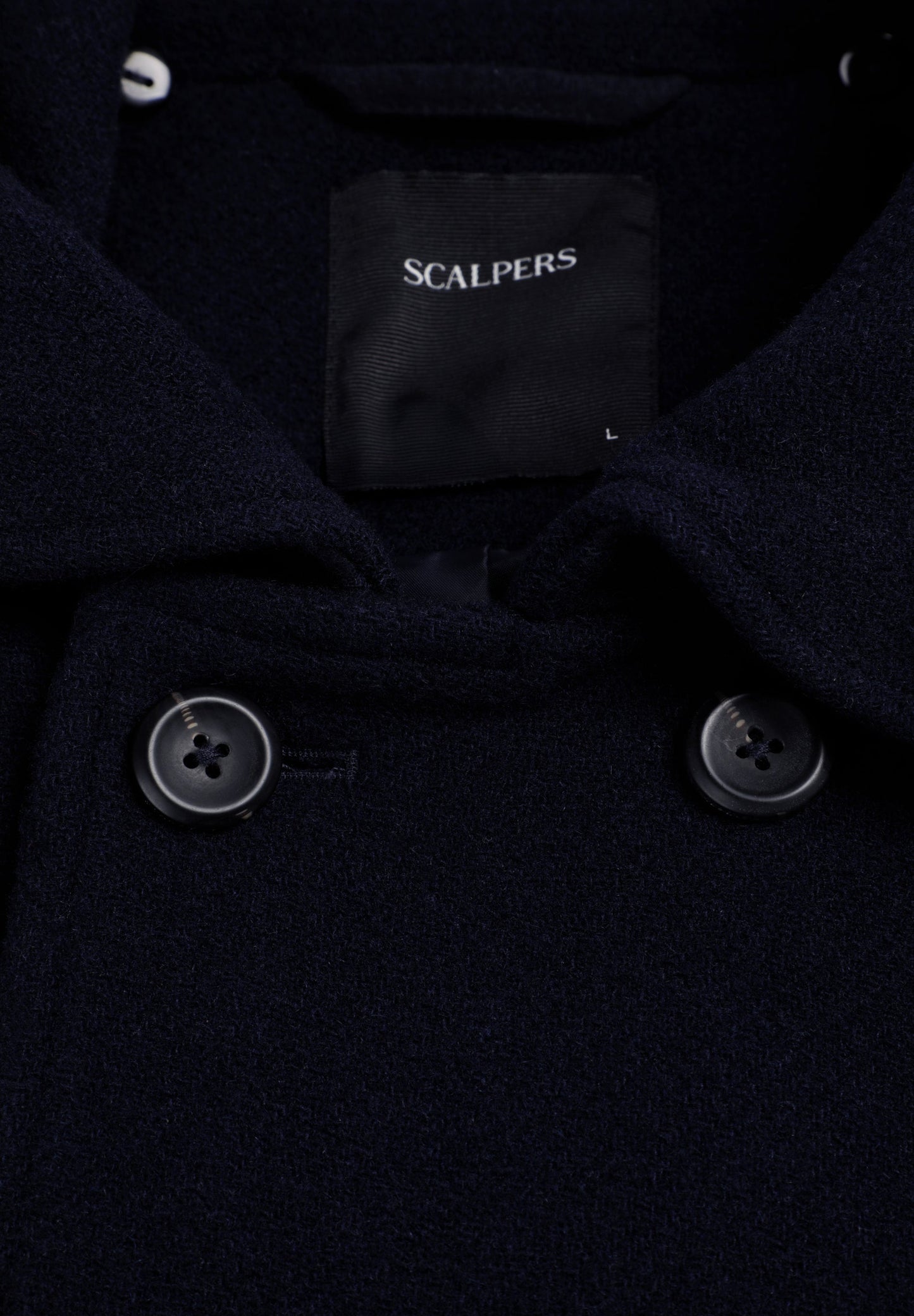 DOUBLE-BREASTED WOLLEN JAS MET KNOPEN