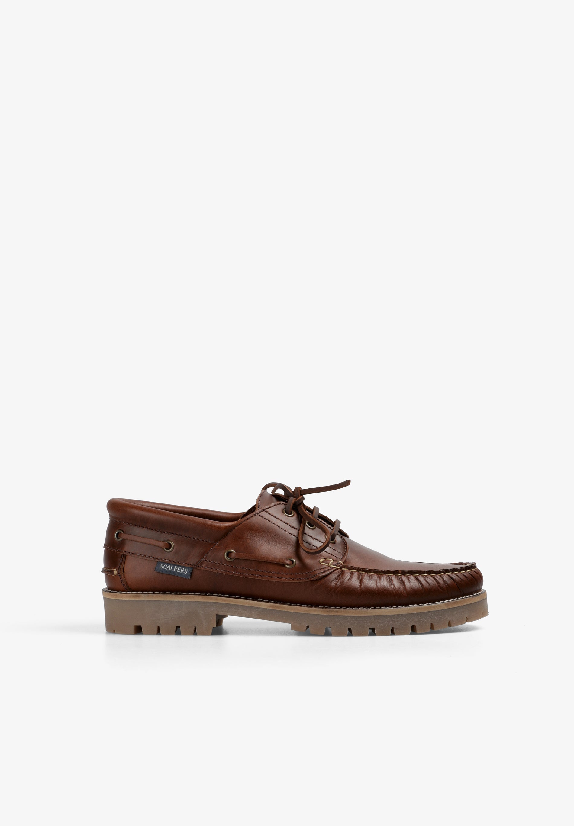 LEATHER DECK SHOES WITH TRACK SOLES