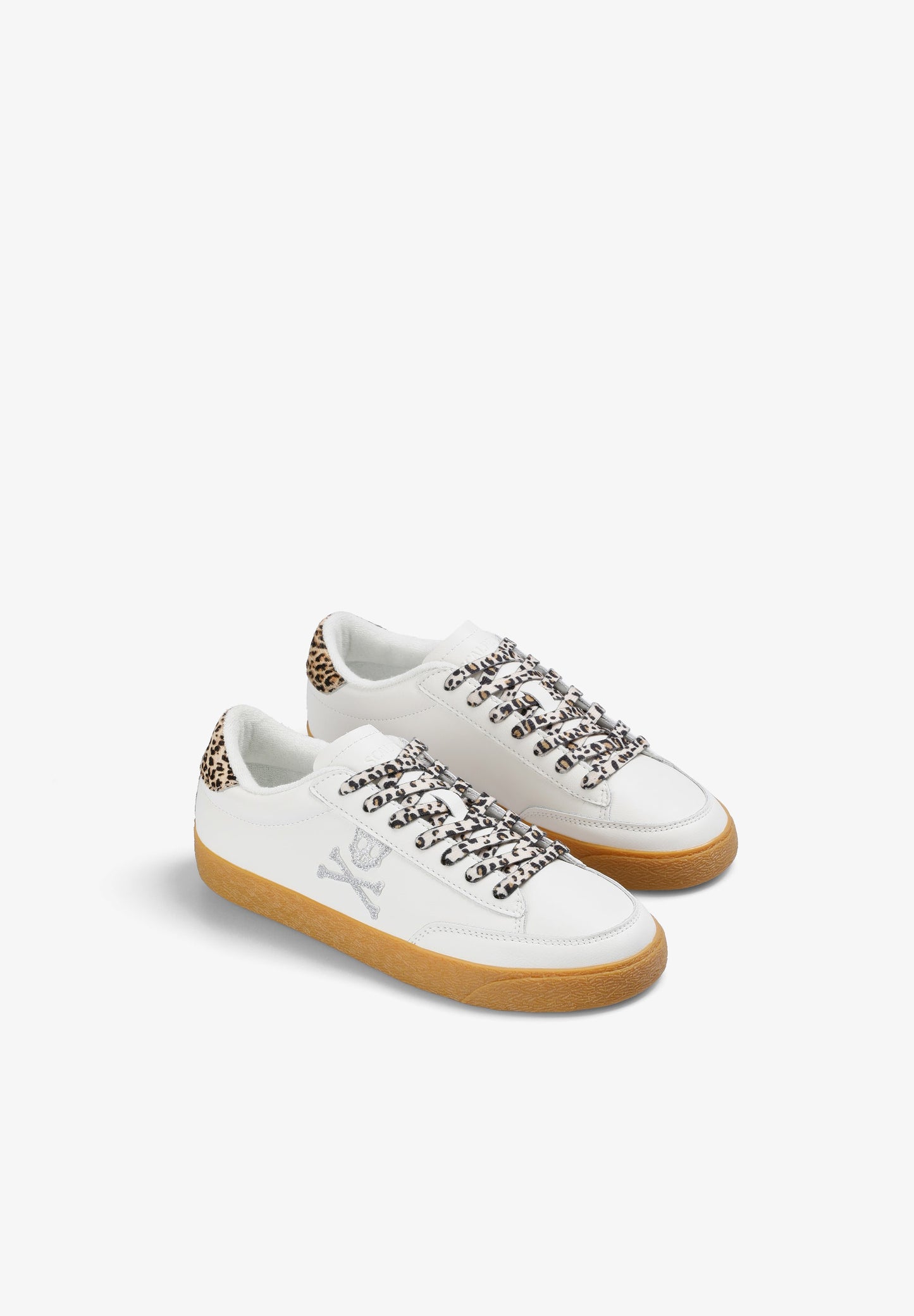 SKULL SNEAKERS WITH ANIMAL PRINT