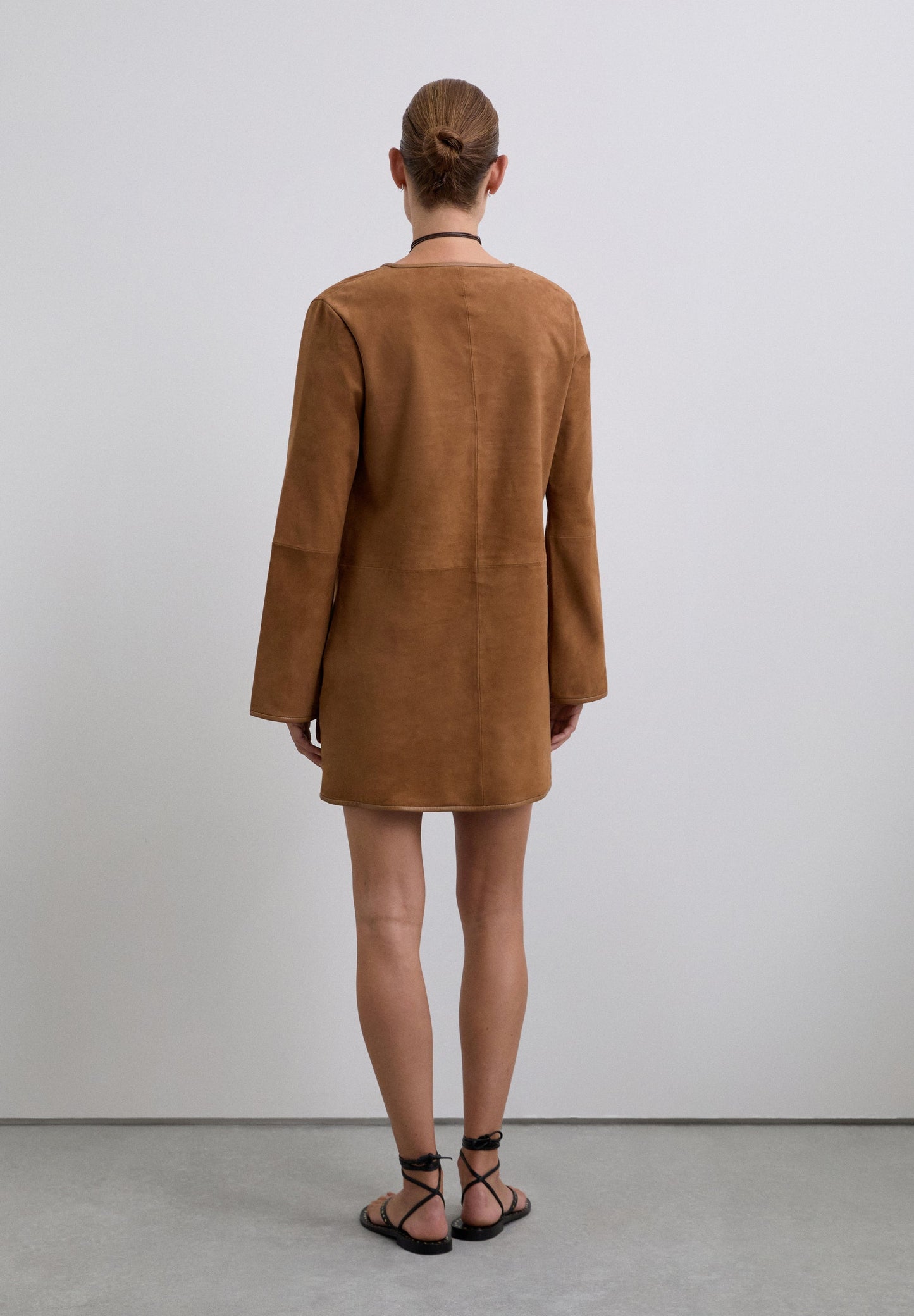 SUÈDE LEREN MINI-JURK