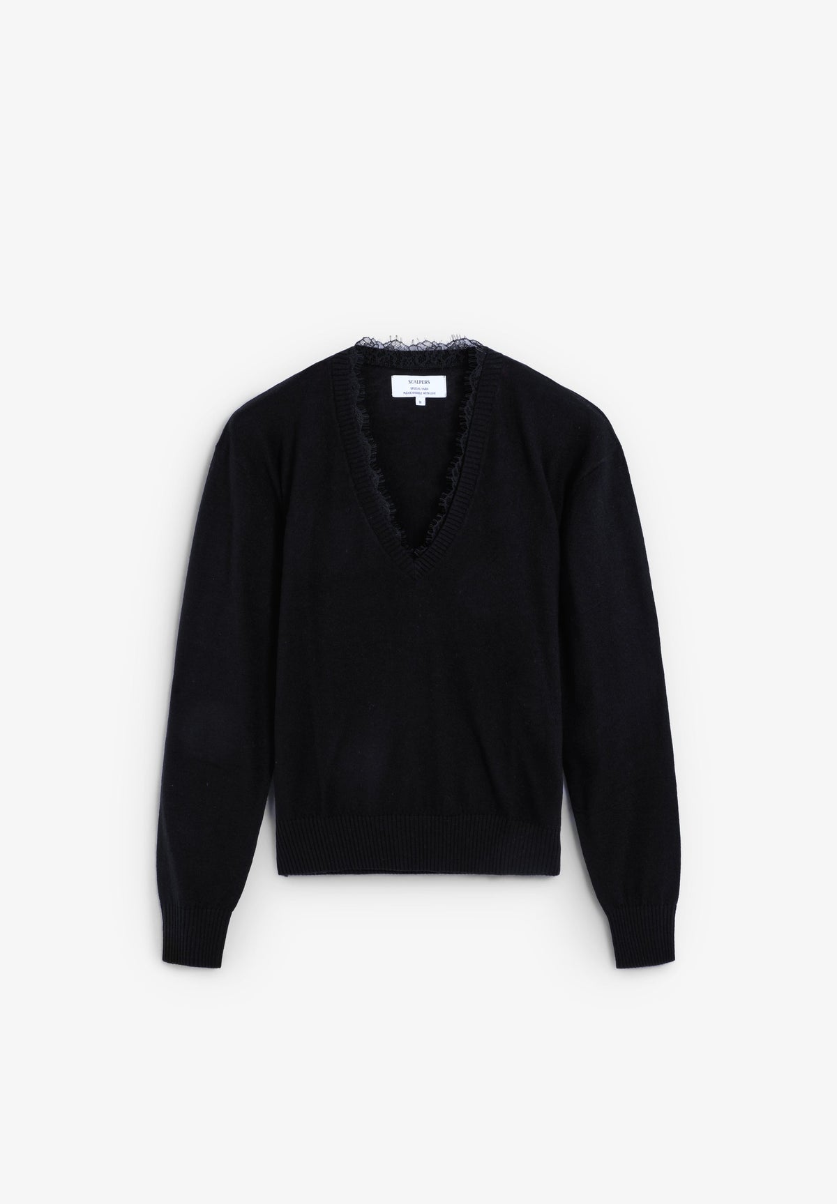 V-NECK SWEATER WITH LACE