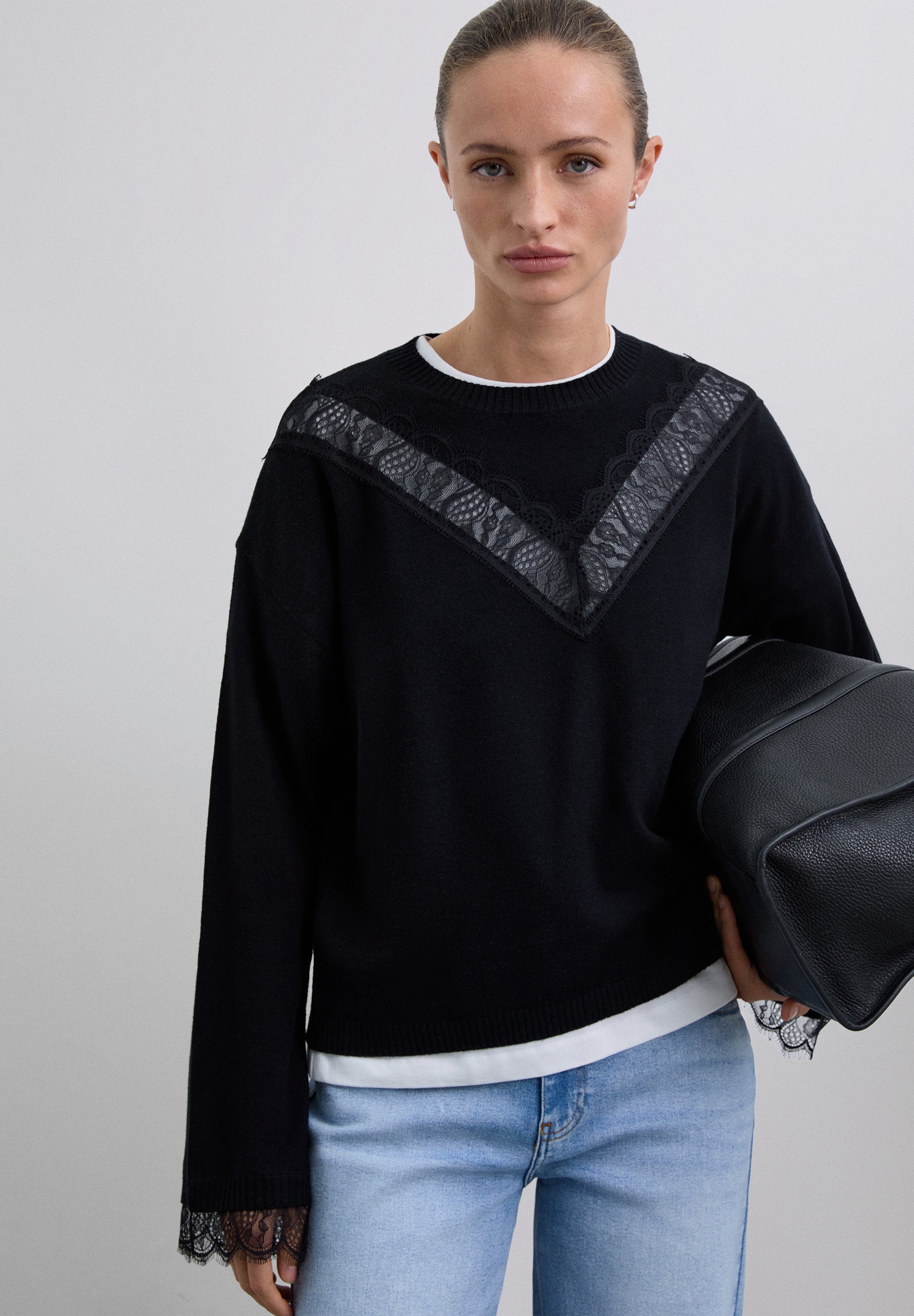 LACE DETAIL SWEATER