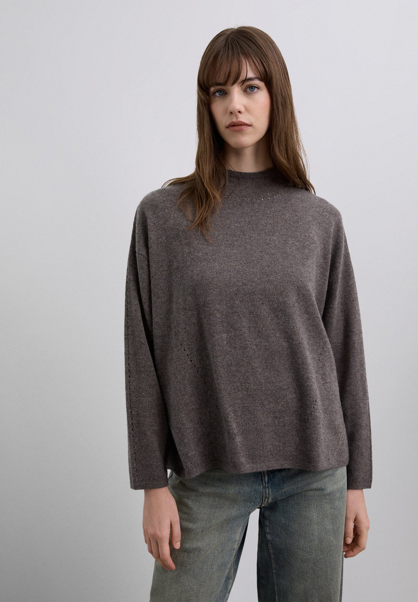 WOOL BLEND HIGH NECK SWEATER