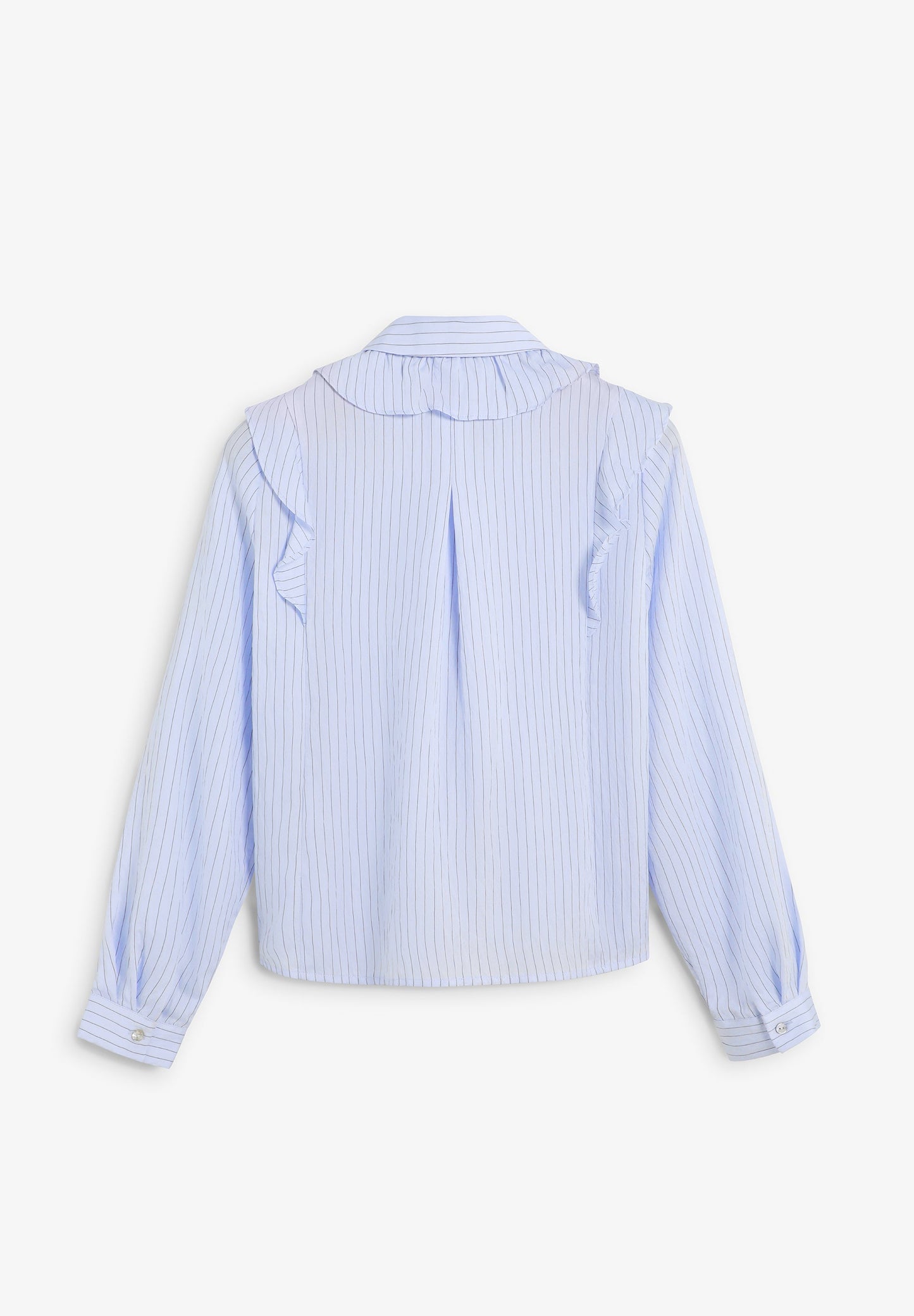 PINSTRIPE SHIRT WITH RUFFLES