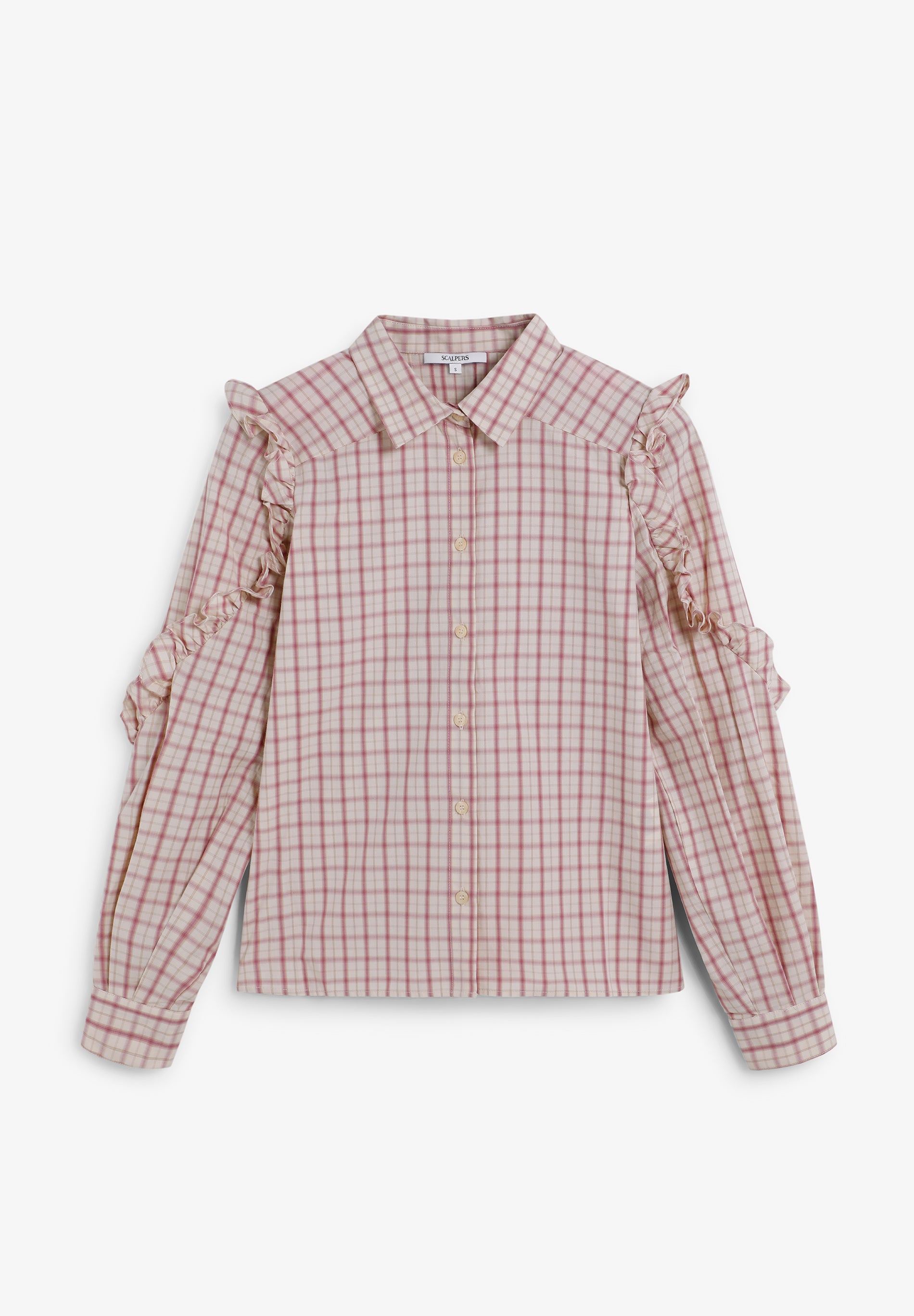 OXFORD CHECK SHIRT WITH GATHERED DETAILS