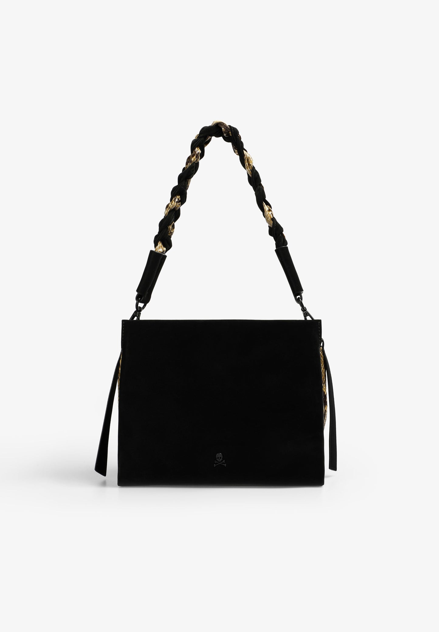 BRAIDED BAG WITH ANIMAL PRINT DETAILS