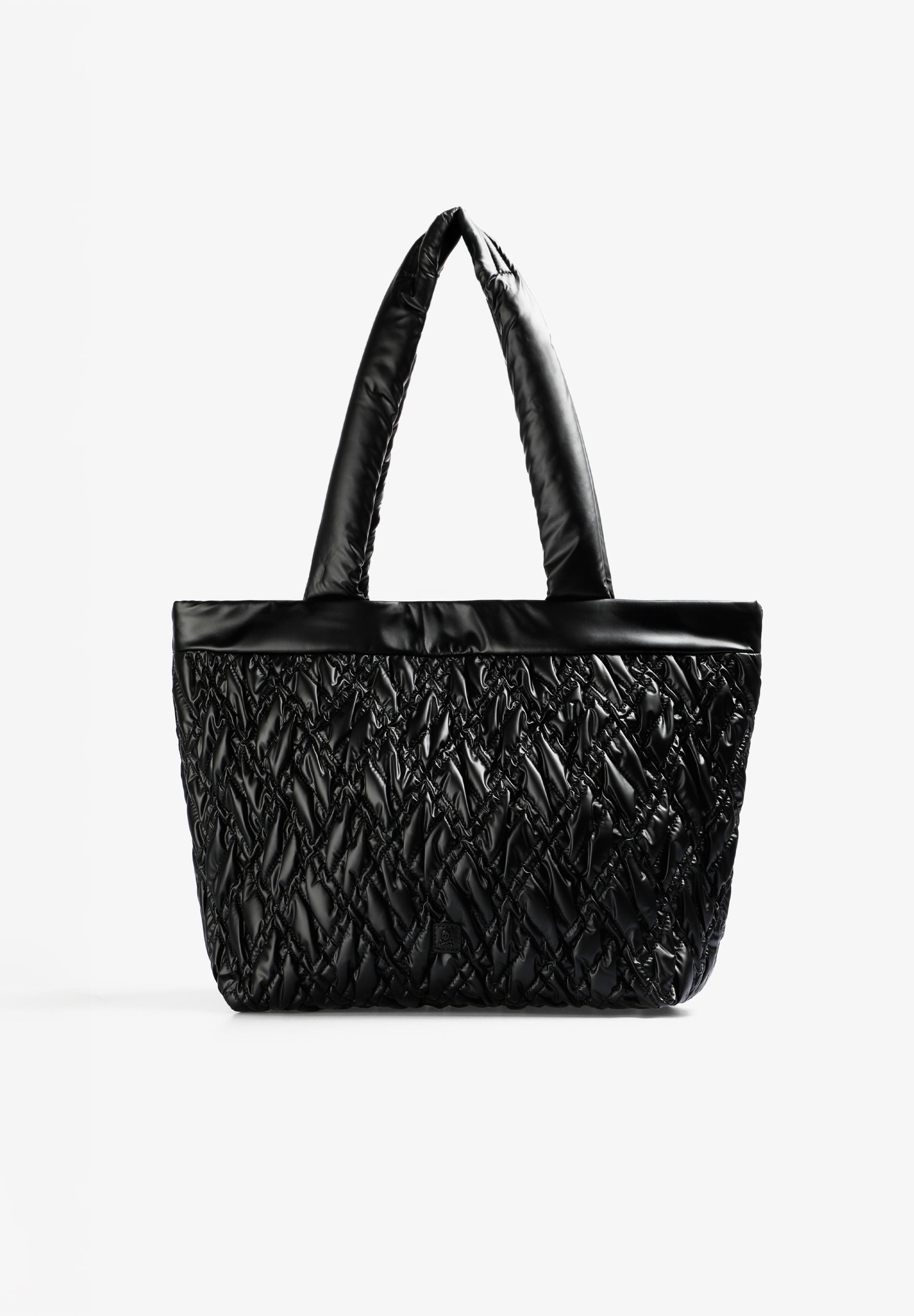 QUILTED SKULL TOTE BAG
