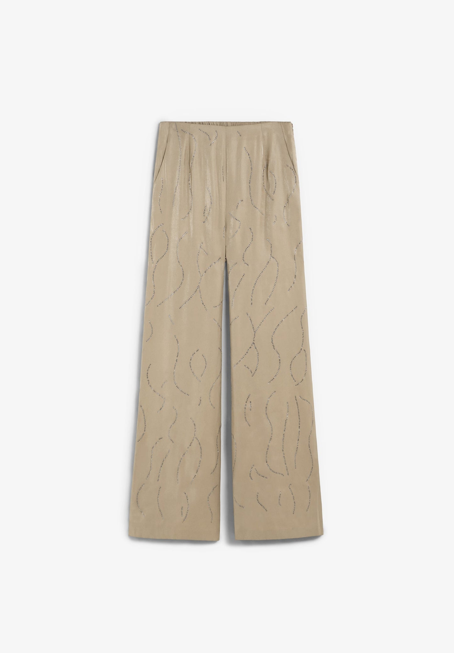 FLOWING TROUSERS WITH RHINESTONES
