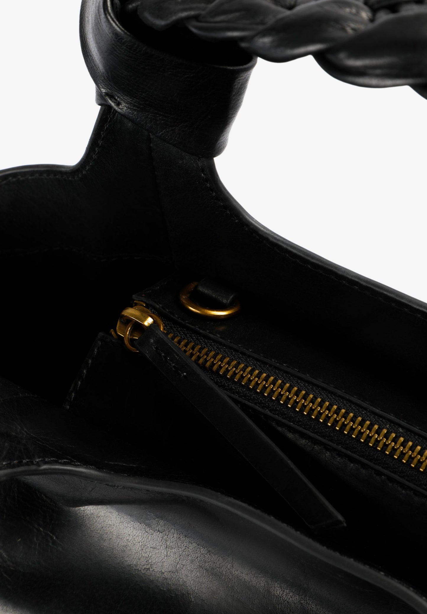 LEATHER MINI BAG WITH BRAIDED HANDLE