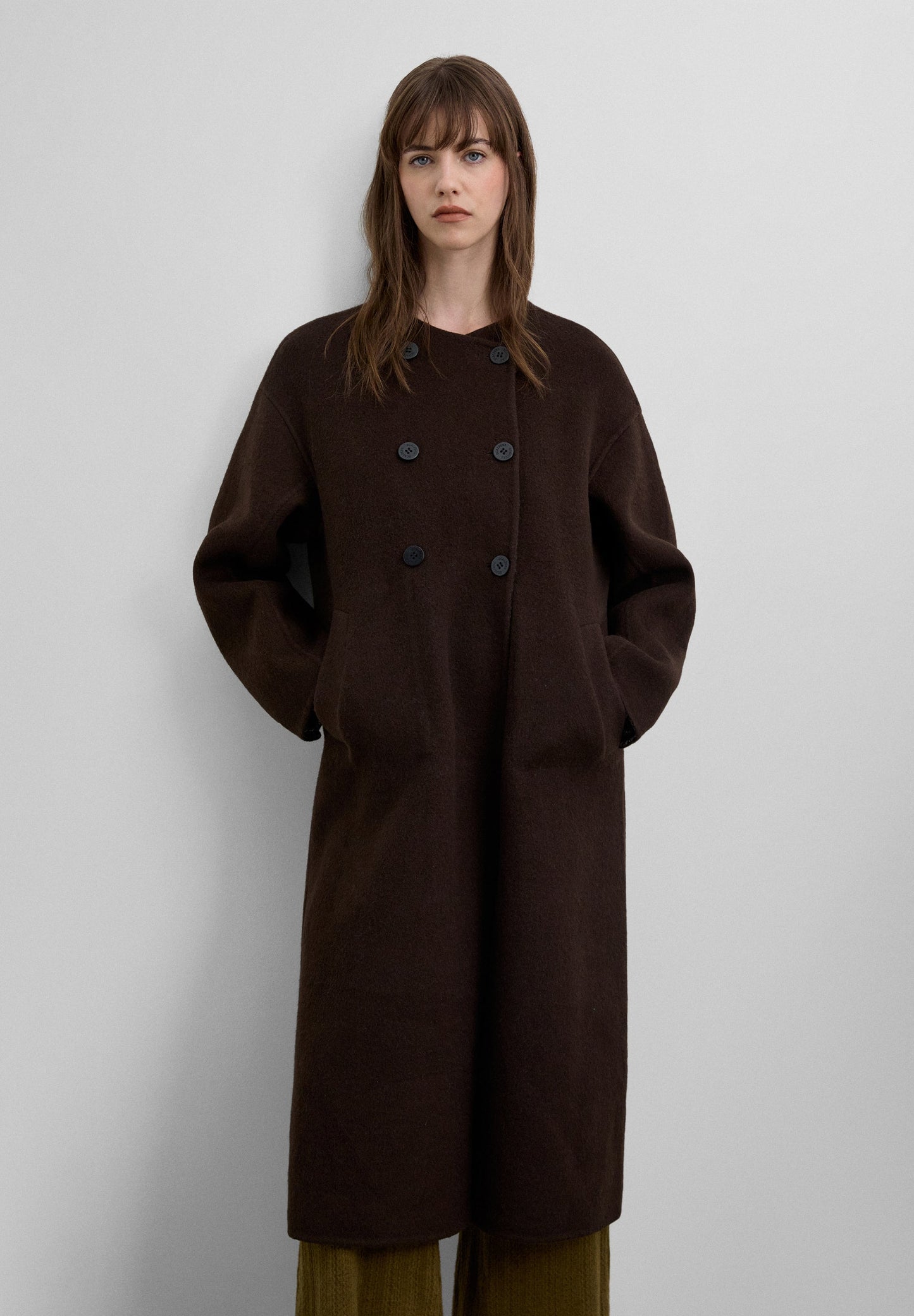 REVERSIBLE WOOL BLEND COAT