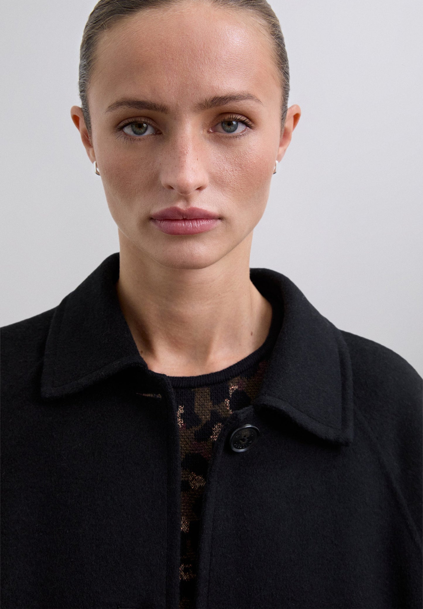 LONG COAT WITH DETACHABLE SCARF DETAIL