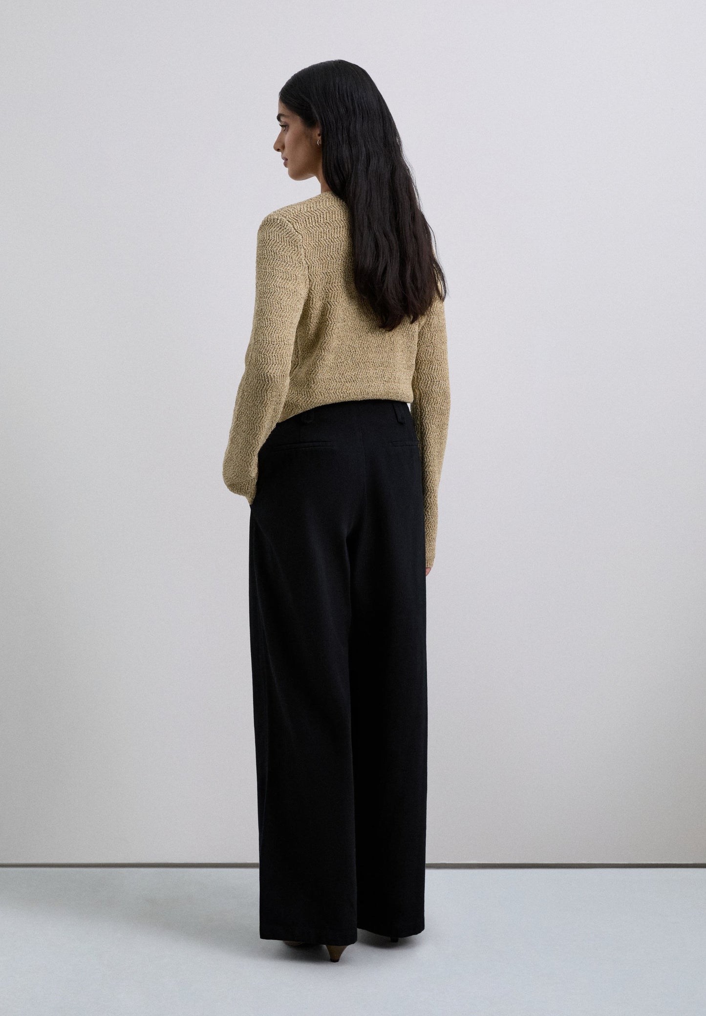 DARTED COTTON TROUSERS