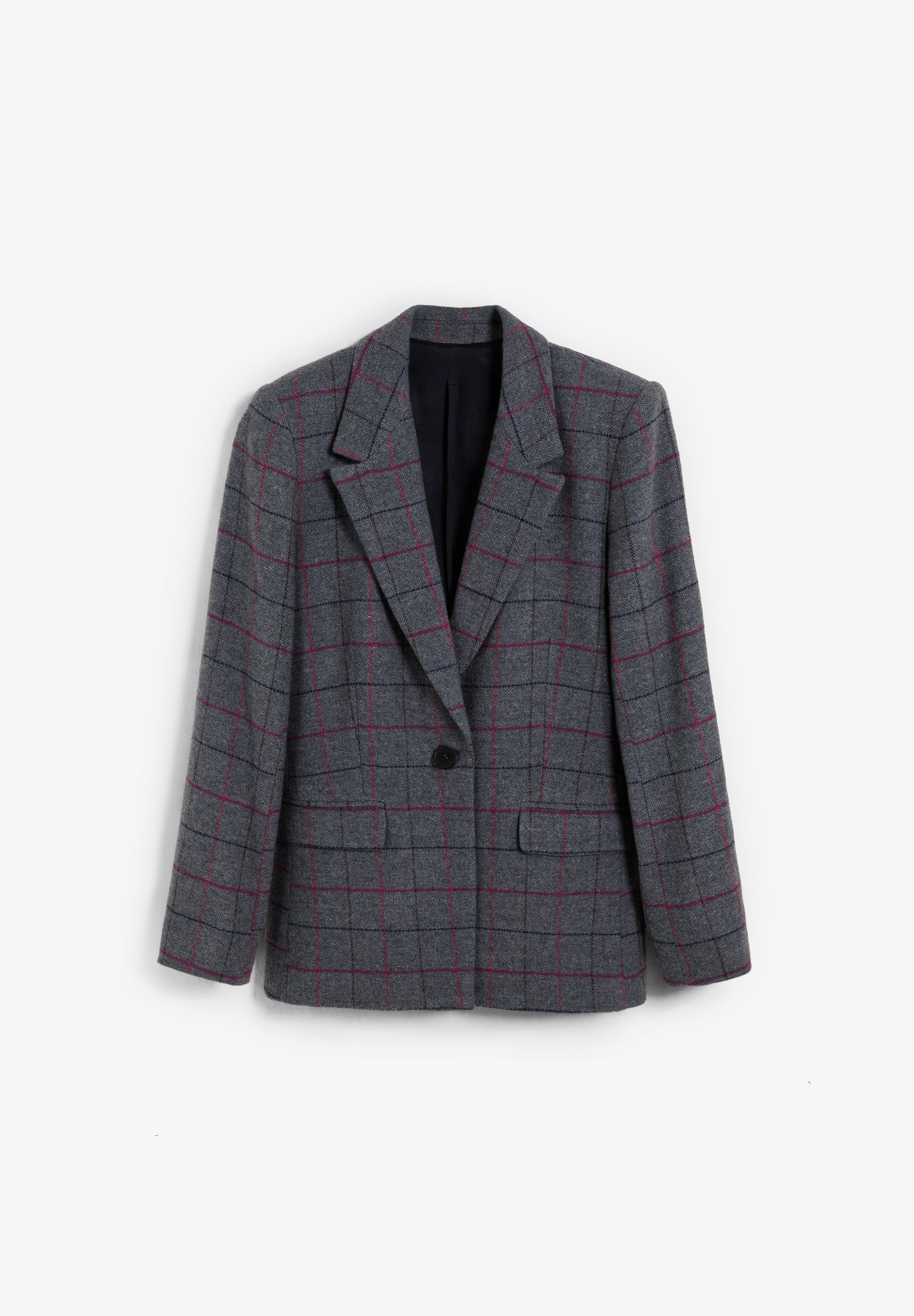 CHECK WOOL BLAZER