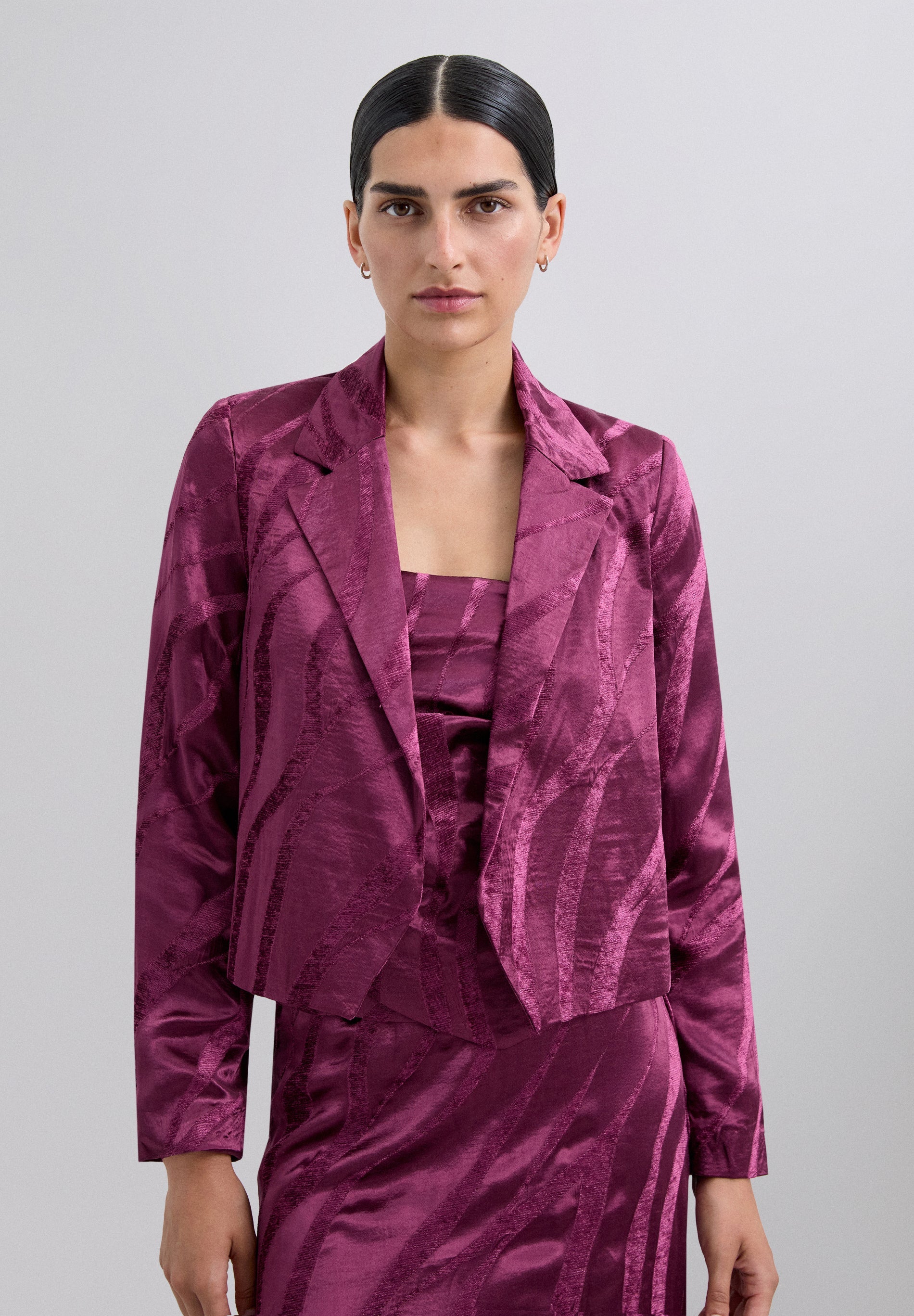 CROPPED JACQUARD BLAZER