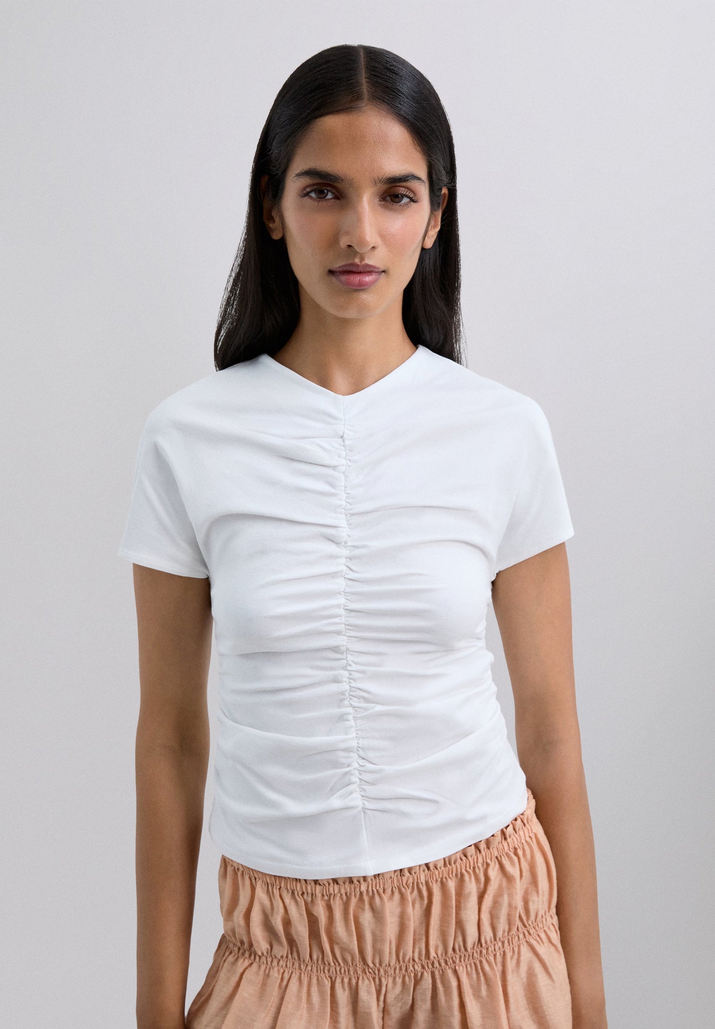 T-SHIRT WITH GATHERED DETAIL