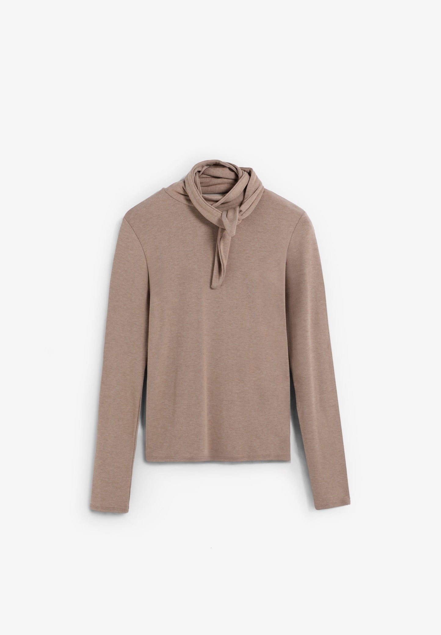 T-SHIRT MET OMGESLAGEN KRAAG EN STRIK