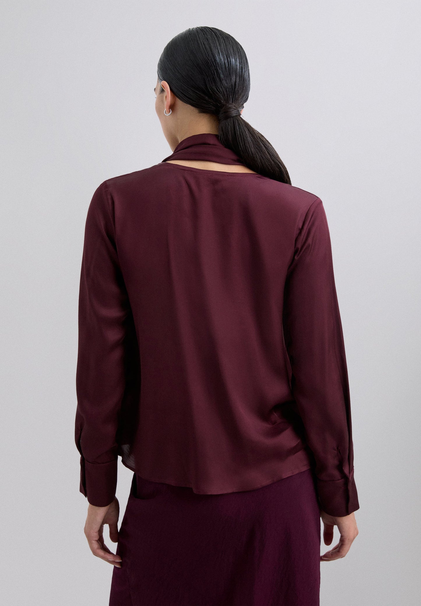 DRAPED SATIN BLOUSE