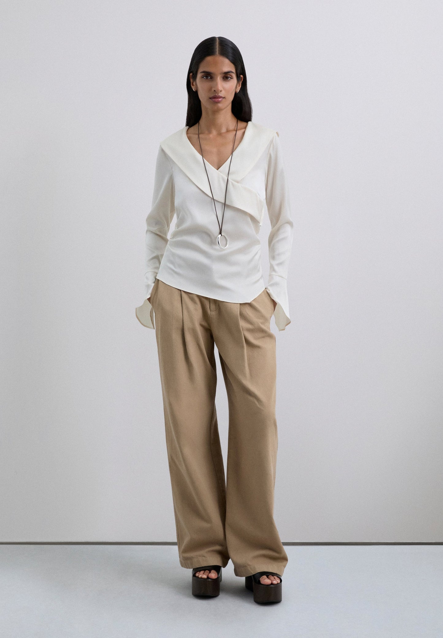 SATIN ASYMMETRIC SHIRT