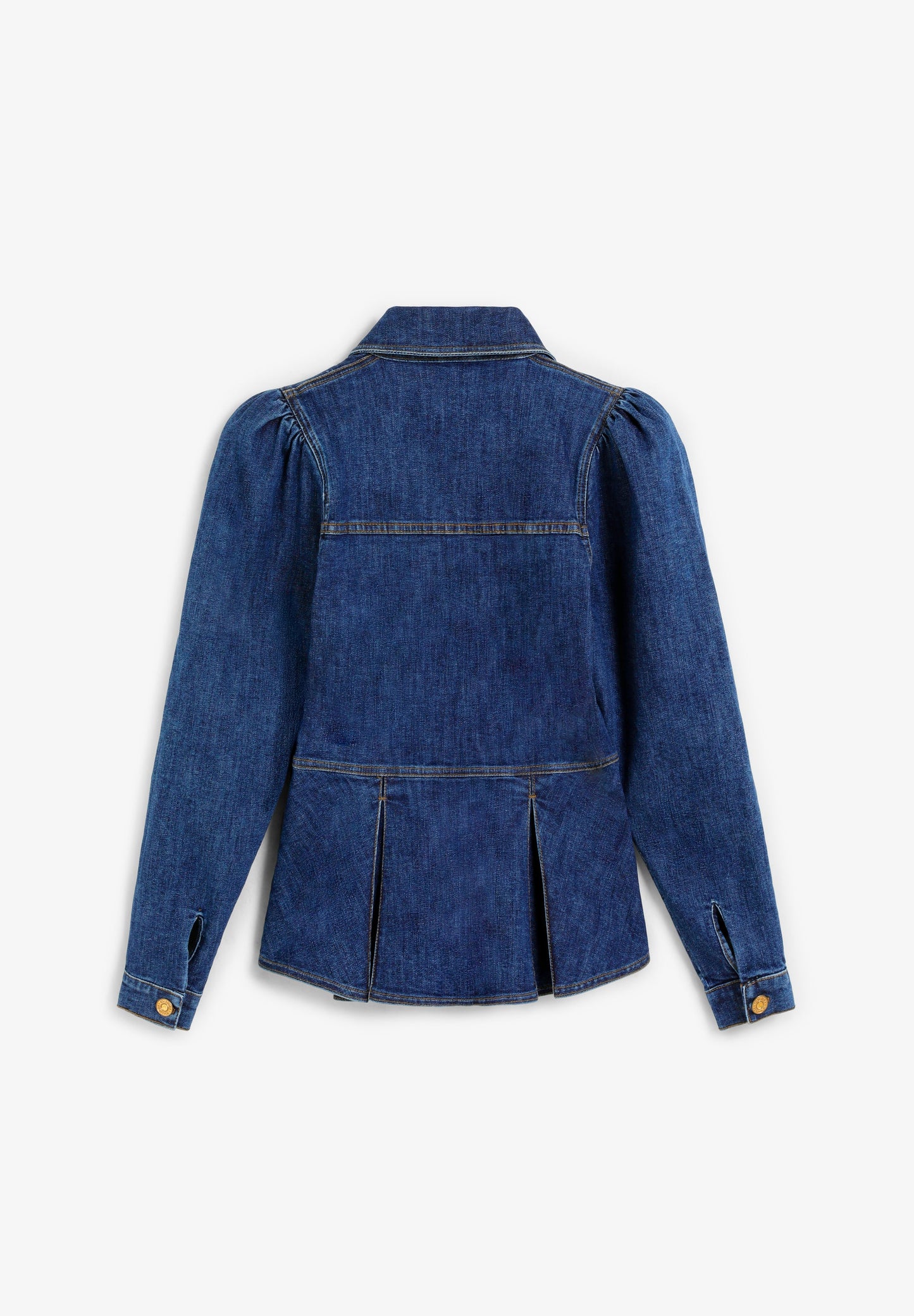 DENIM SHIRT WITH PUFF SLEEVES