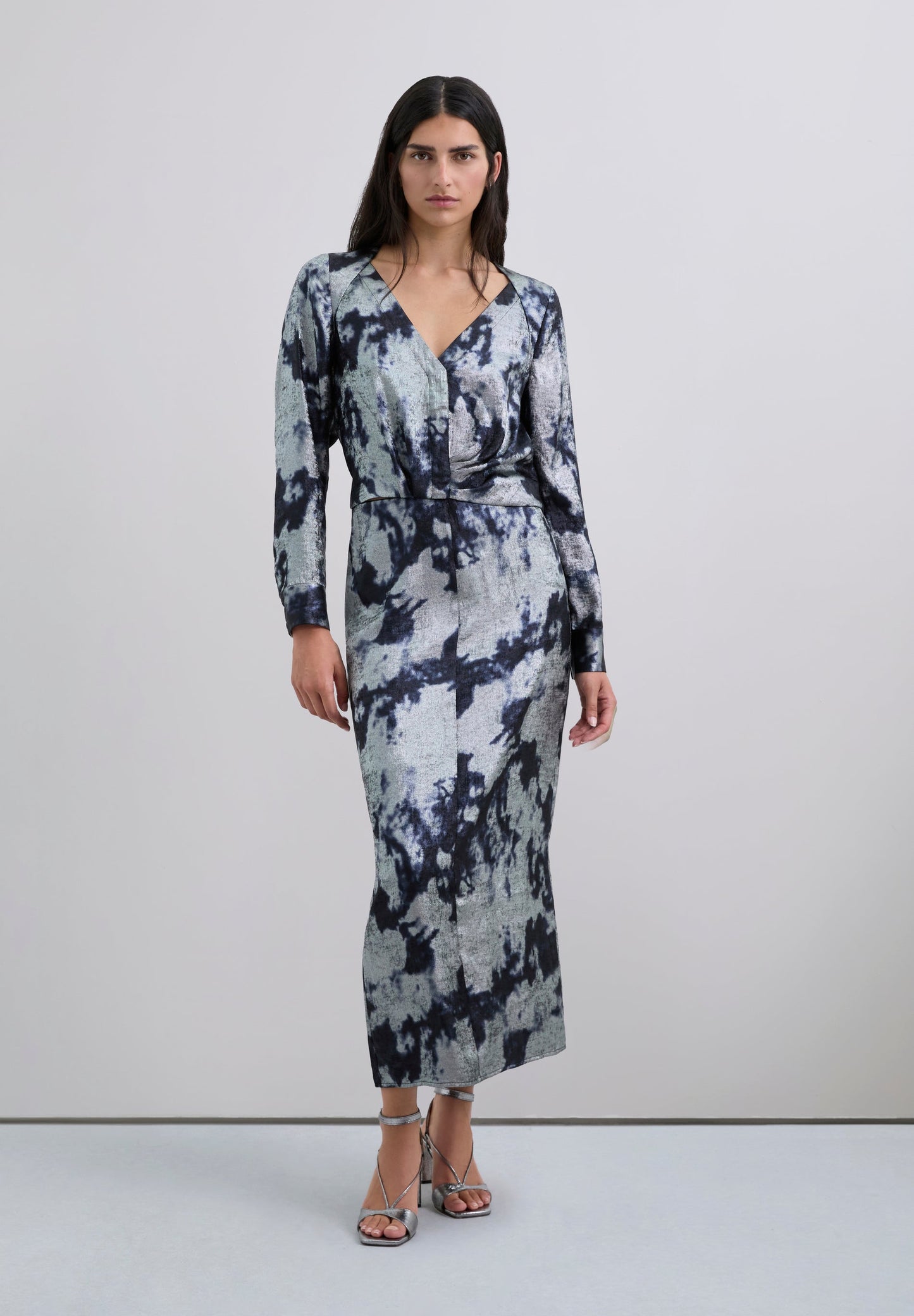 TIE-DYE BLOUSE WITH METALLIC DETAILS