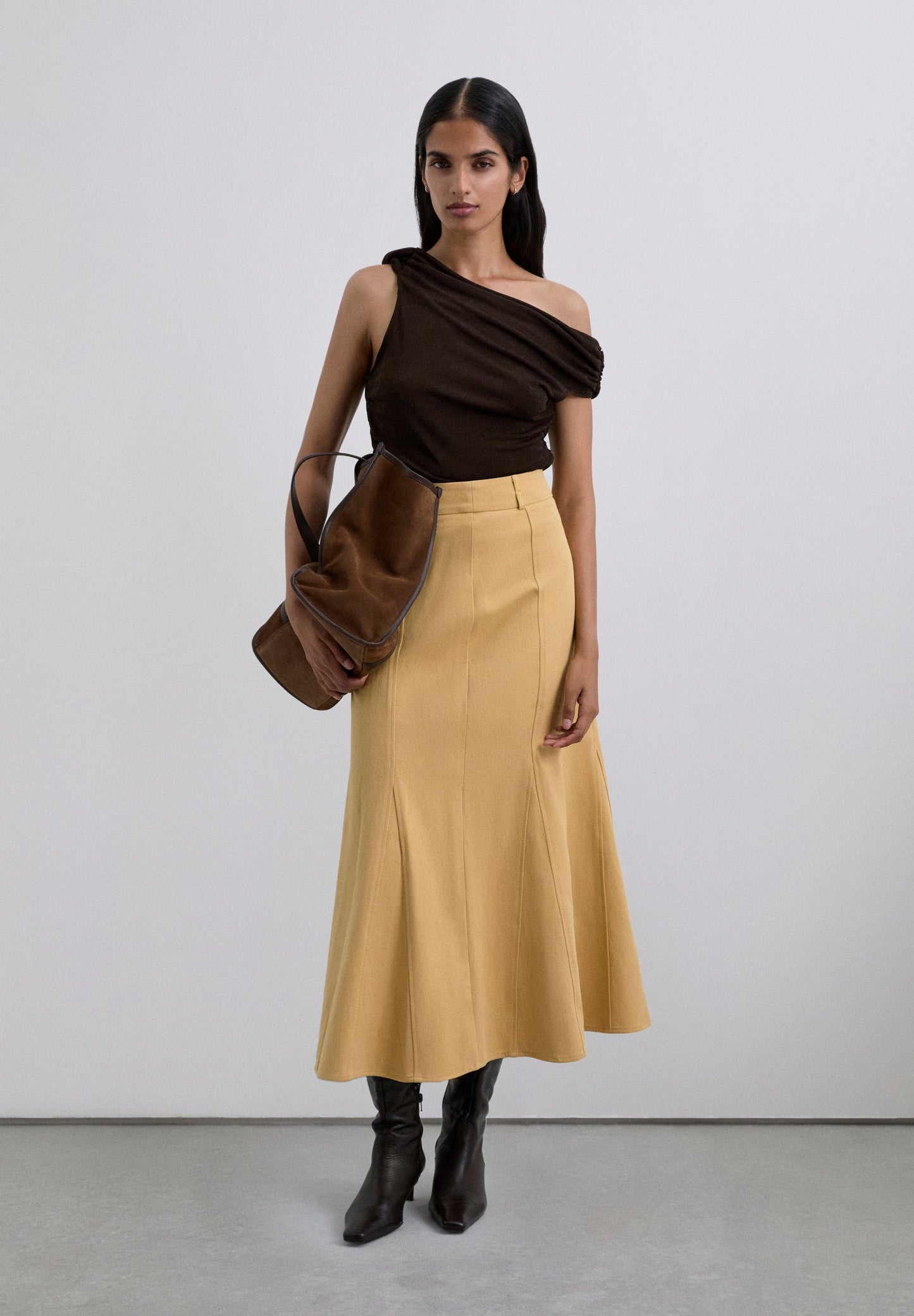 PLEATED MIDI SKIRT