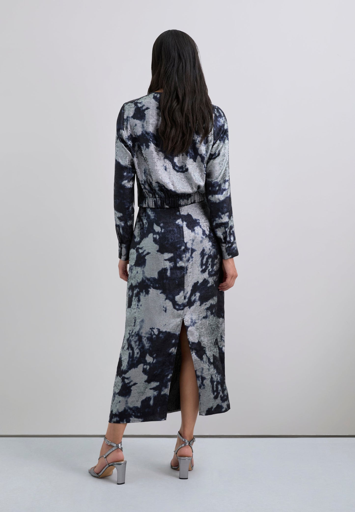 TIE-DYE SKIRT WITH METALLIC DETAILS