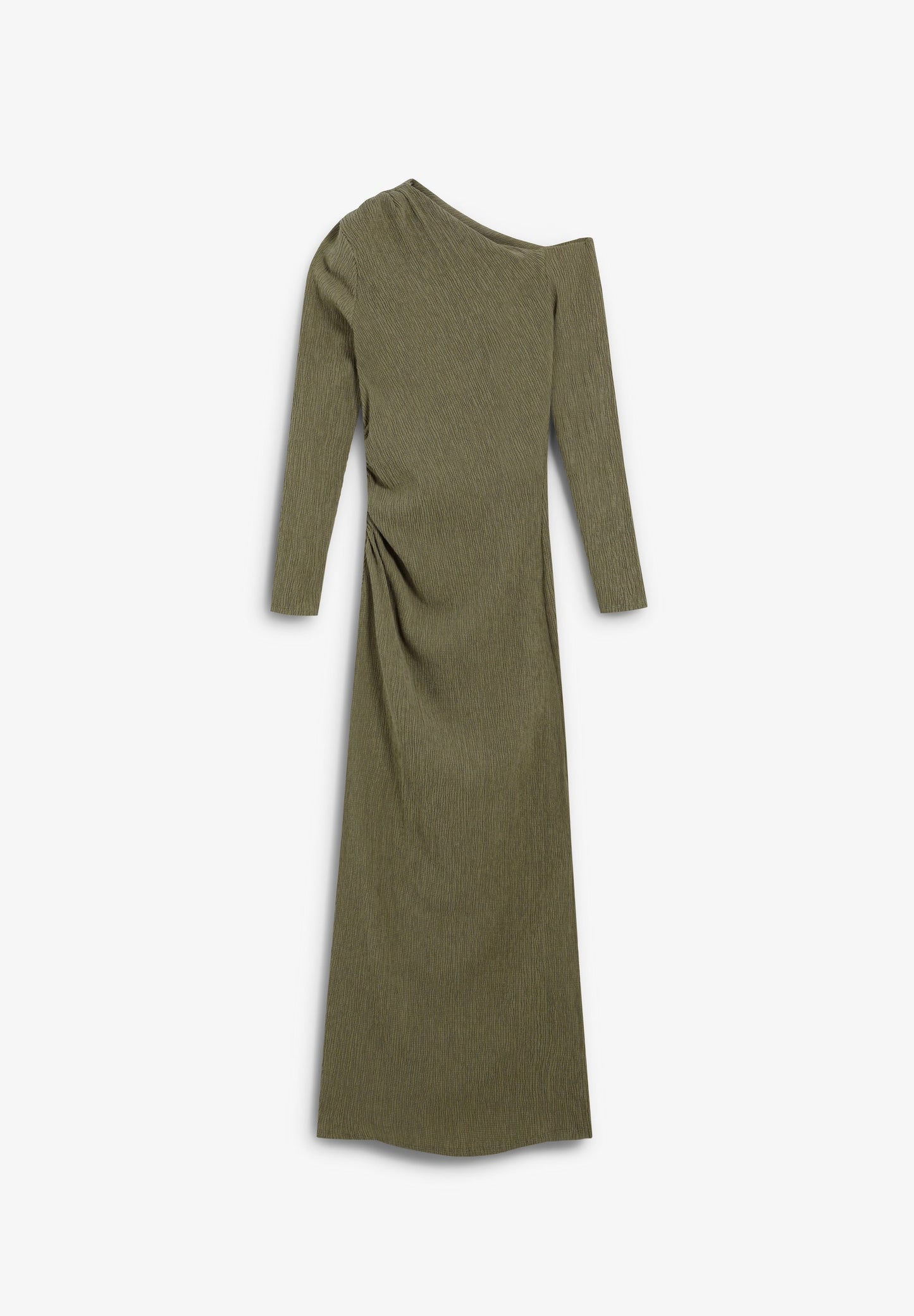 LONG ASYMMETRIC NECKLINE DRESS